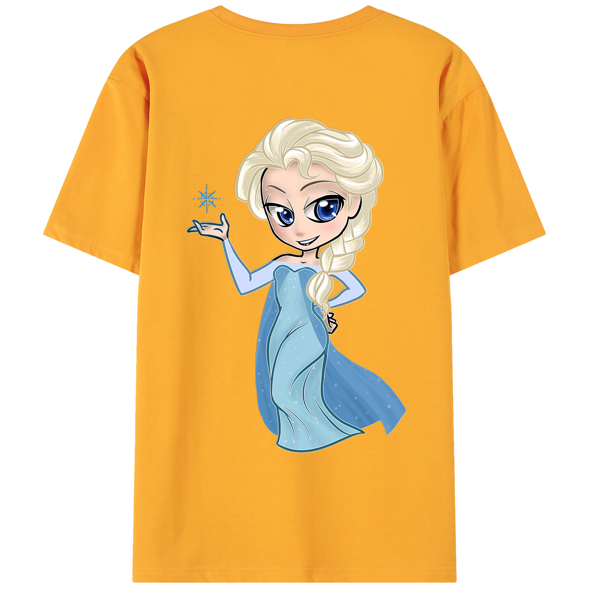 （画像用） アナと雪の女王 アンナ エルサ Frozen Anna Elsa 綿100％ メンズ半袖Tシャツ（バックプリント） 通気性