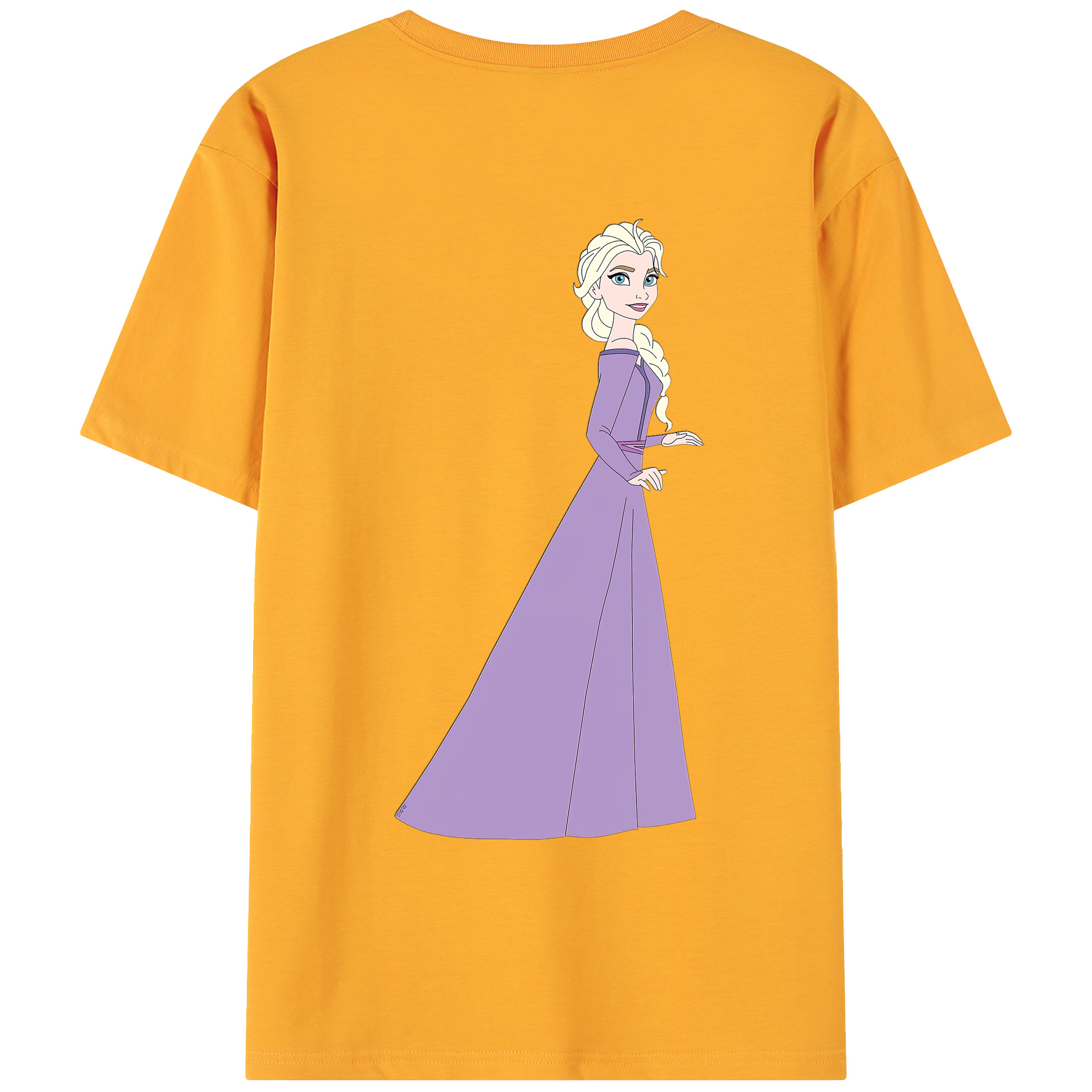（画像用） アナと雪の女王 アンナ エルサ Frozen Anna Elsa 綿100％ メンズ半袖Tシャツ（バックプリント） 通気性