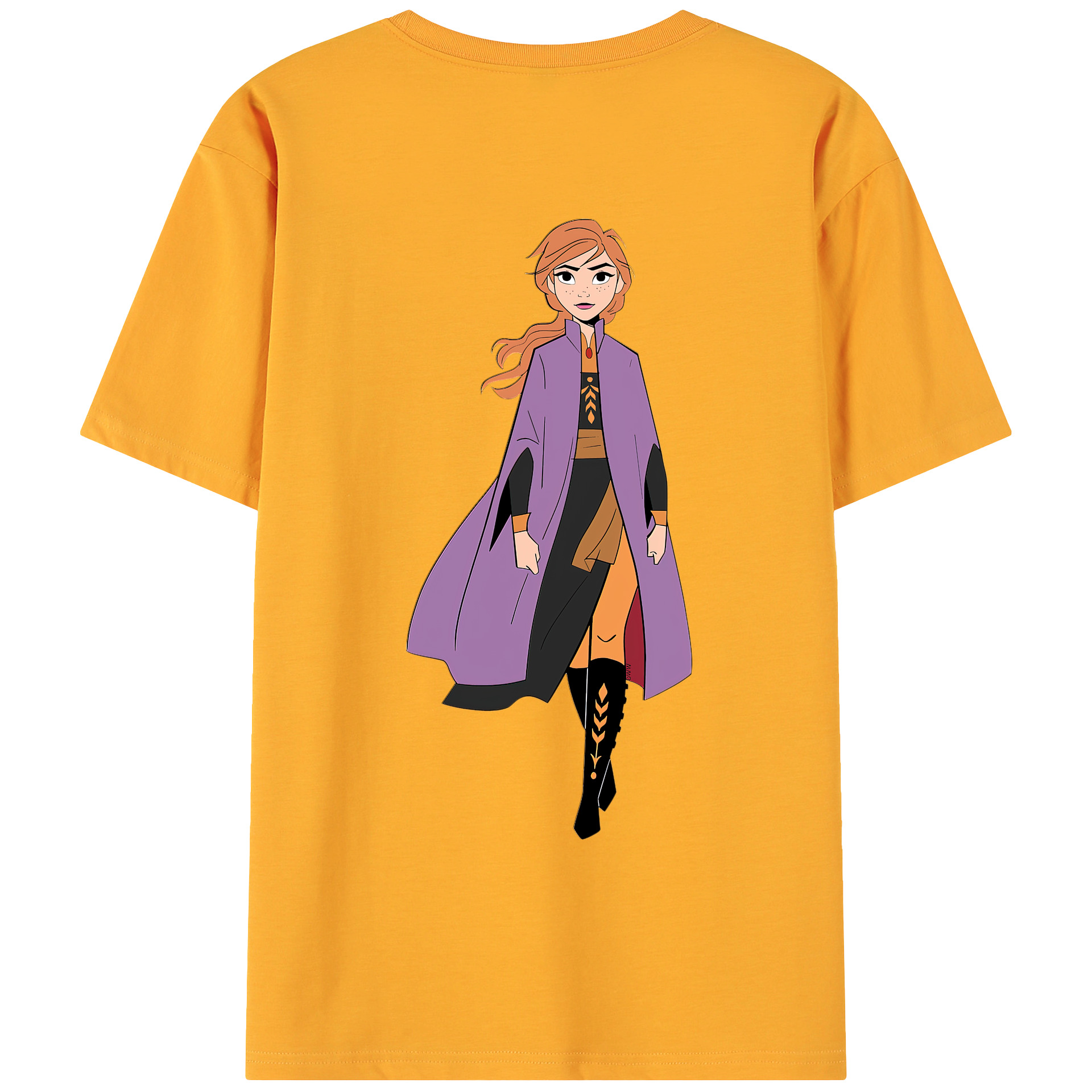 （画像用） アナと雪の女王 アンナ エルサ Frozen Anna Elsa 綿100％ メンズ半袖Tシャツ（バックプリント） 通気性