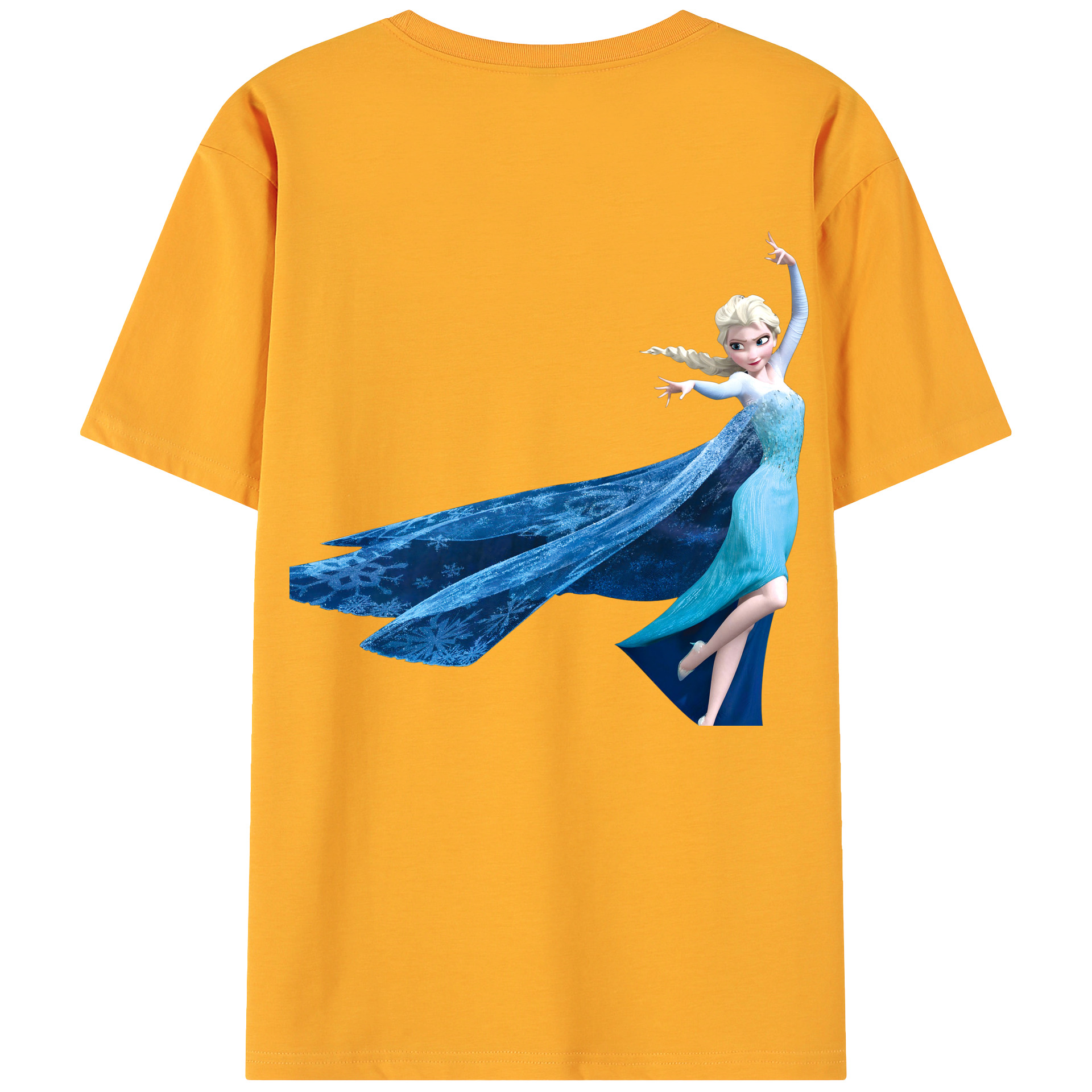 （画像用） アナと雪の女王 アンナ エルサ Frozen Anna Elsa 綿100％ メンズ半袖Tシャツ（バックプリント） 通気性