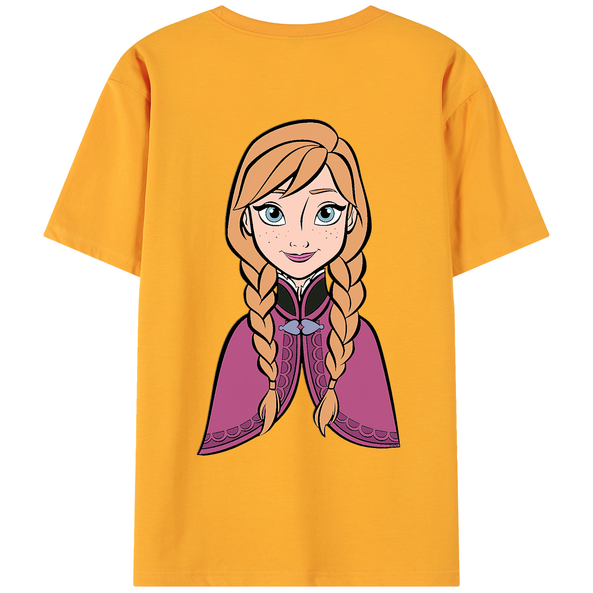 （画像用） アナと雪の女王 アンナ エルサ Frozen Anna Elsa 綿100％ メンズ半袖Tシャツ（バックプリント） 通気性