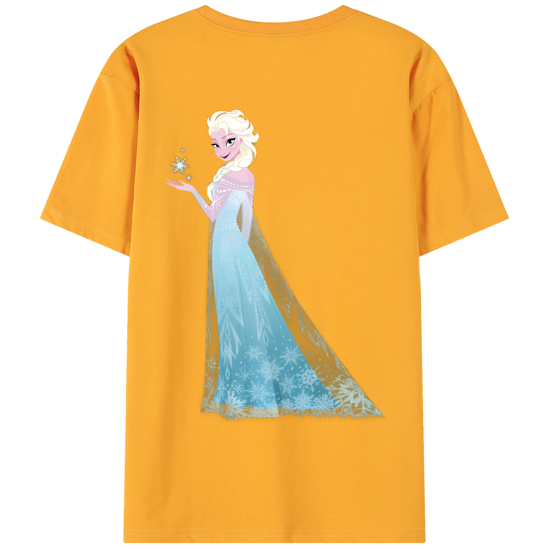 （画像用） アナと雪の女王 アンナ エルサ Frozen Anna Elsa 綿100％ メンズ半袖Tシャツ（バックプリント） 通気性