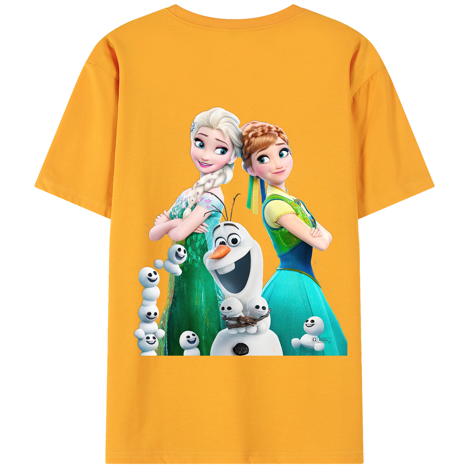 （画像用） アナと雪の女王 アンナ エルサ Frozen Anna Elsa 綿100％ メンズ半袖Tシャツ（バックプリント） 通気性