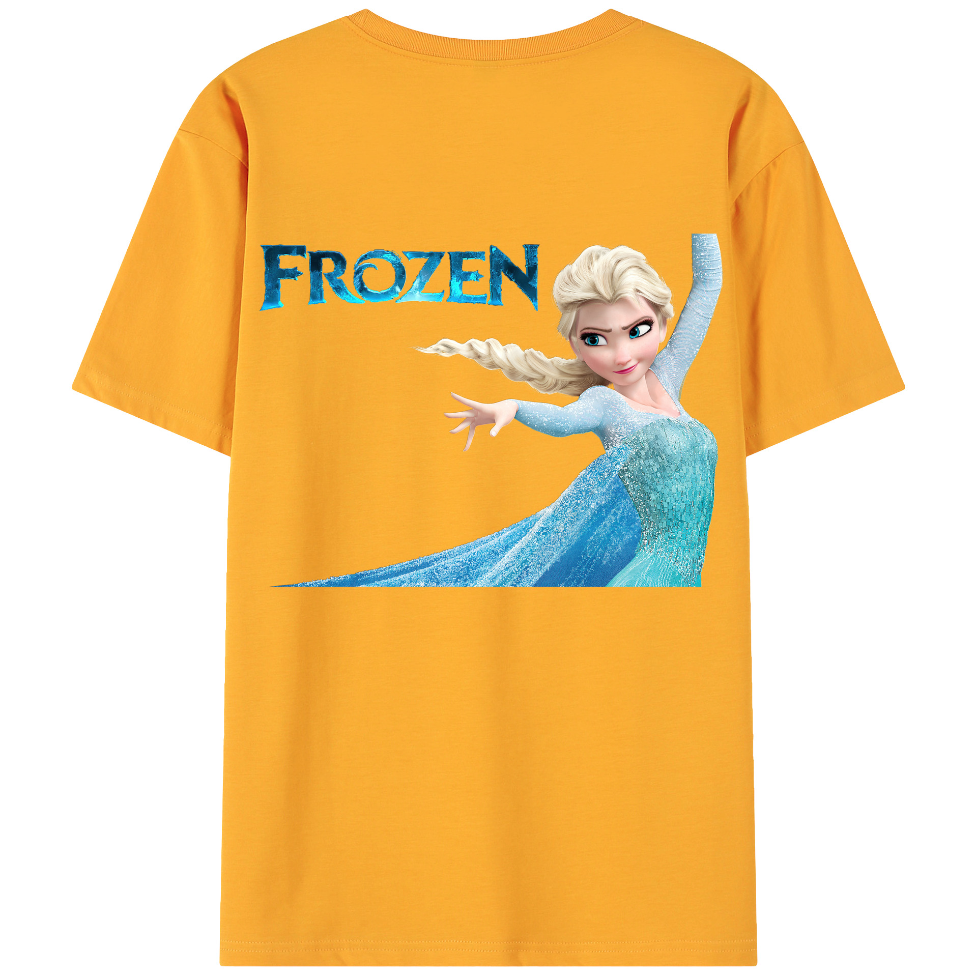 （画像用） アナと雪の女王 アンナ エルサ Frozen Anna Elsa 綿100％ メンズ半袖Tシャツ（バックプリント） 通気性