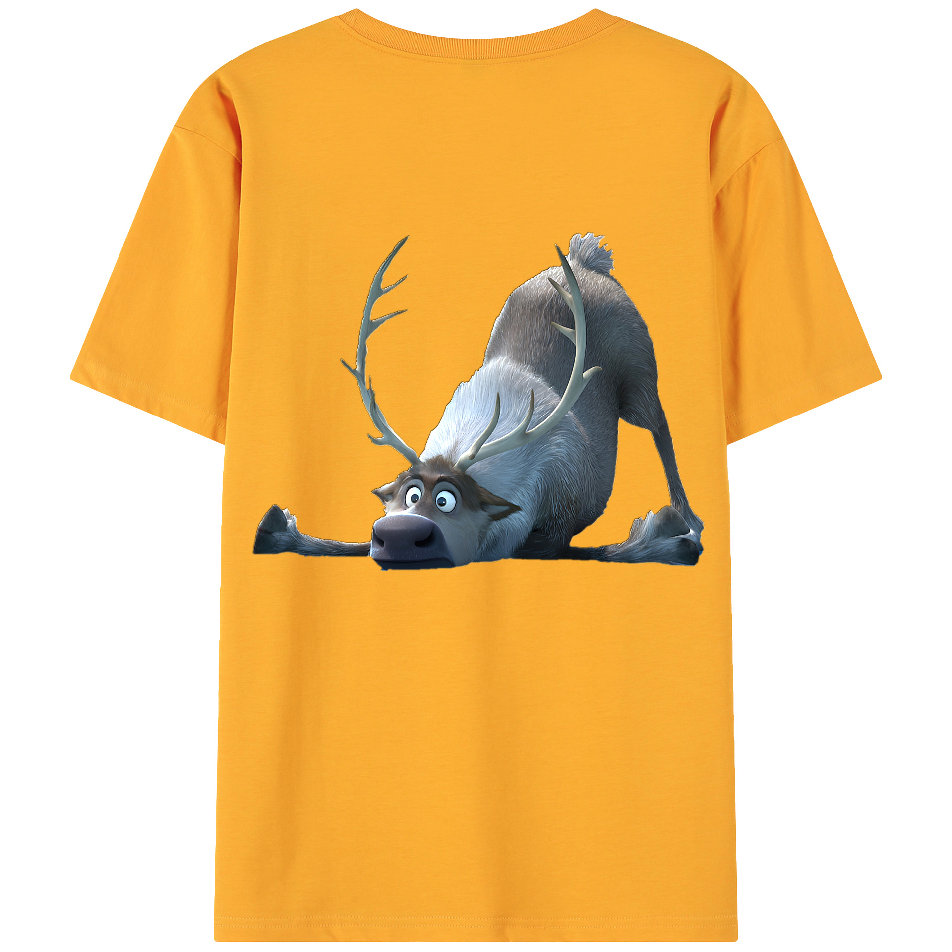 （画像用） アナと雪の女王 アンナ エルサ Frozen Anna Elsa 綿100％ メンズ半袖Tシャツ（バックプリント） 通気性