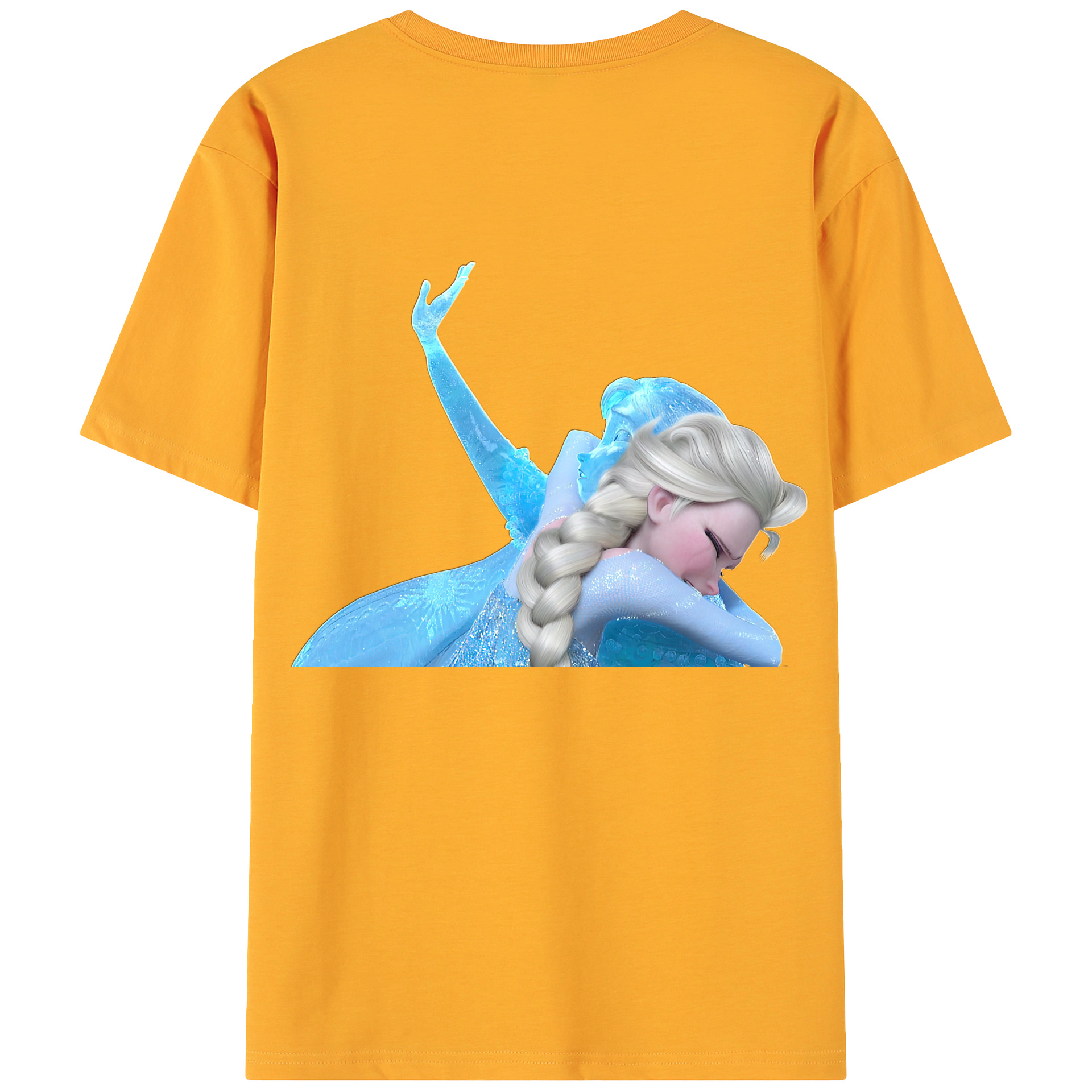 （画像用） アナと雪の女王 アンナ エルサ Frozen Anna Elsa 綿100％ メンズ半袖Tシャツ（バックプリント） 通気性