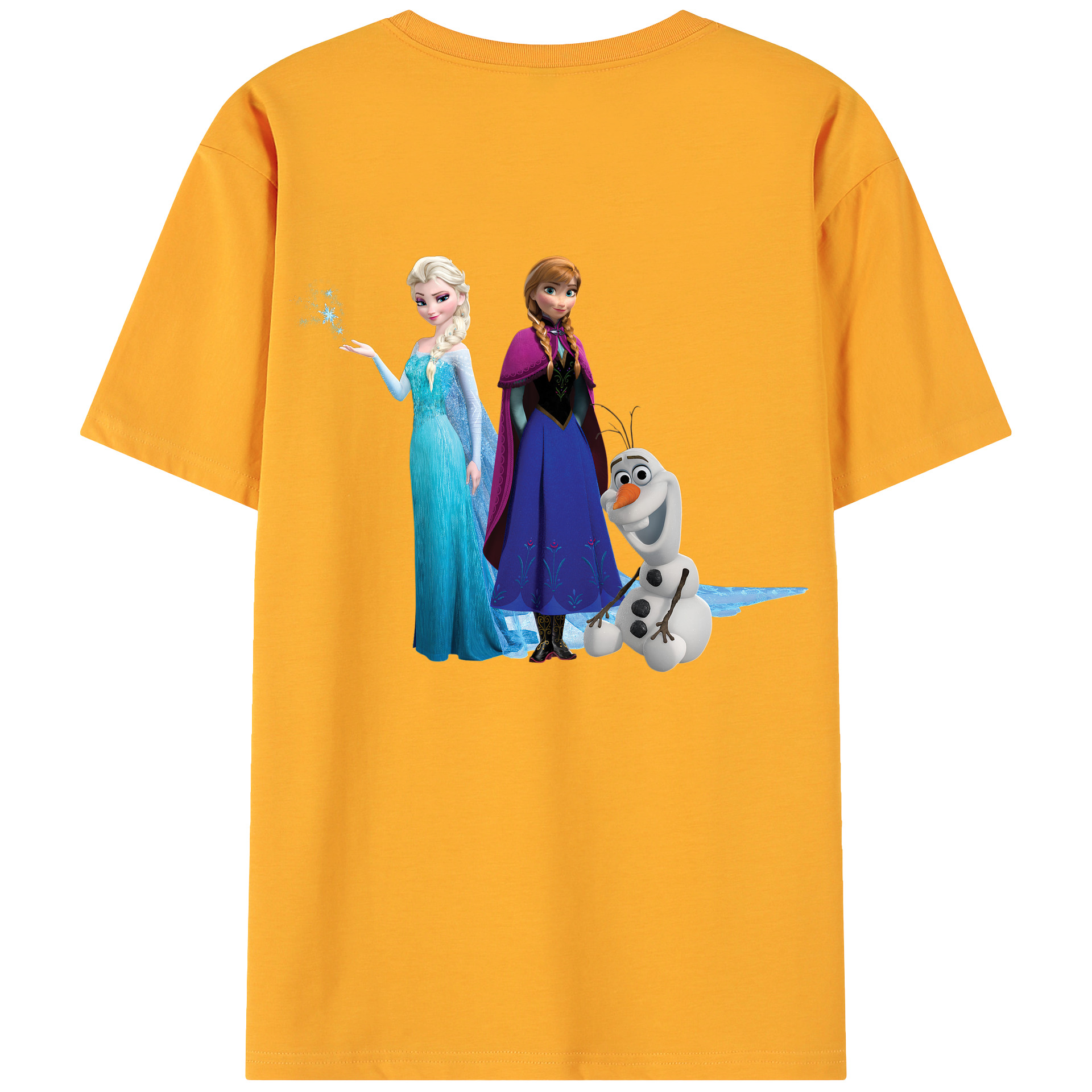 （画像用） アナと雪の女王 アンナ エルサ Frozen Anna Elsa 綿100％ メンズ半袖Tシャツ（バックプリント） 通気性