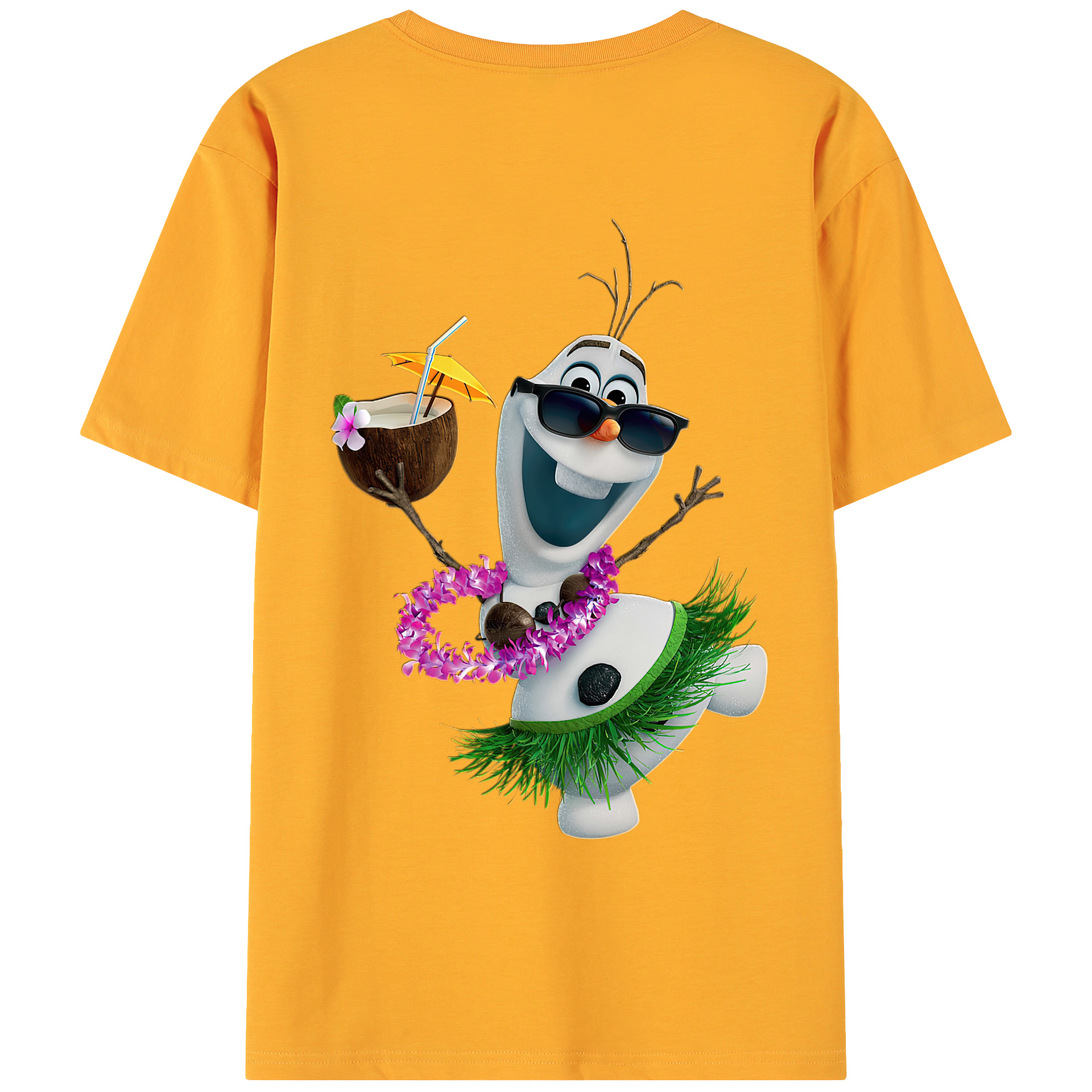 （画像用） アナと雪の女王 アンナ エルサ Frozen Anna Elsa 綿100％ メンズ半袖Tシャツ（バックプリント） 通気性