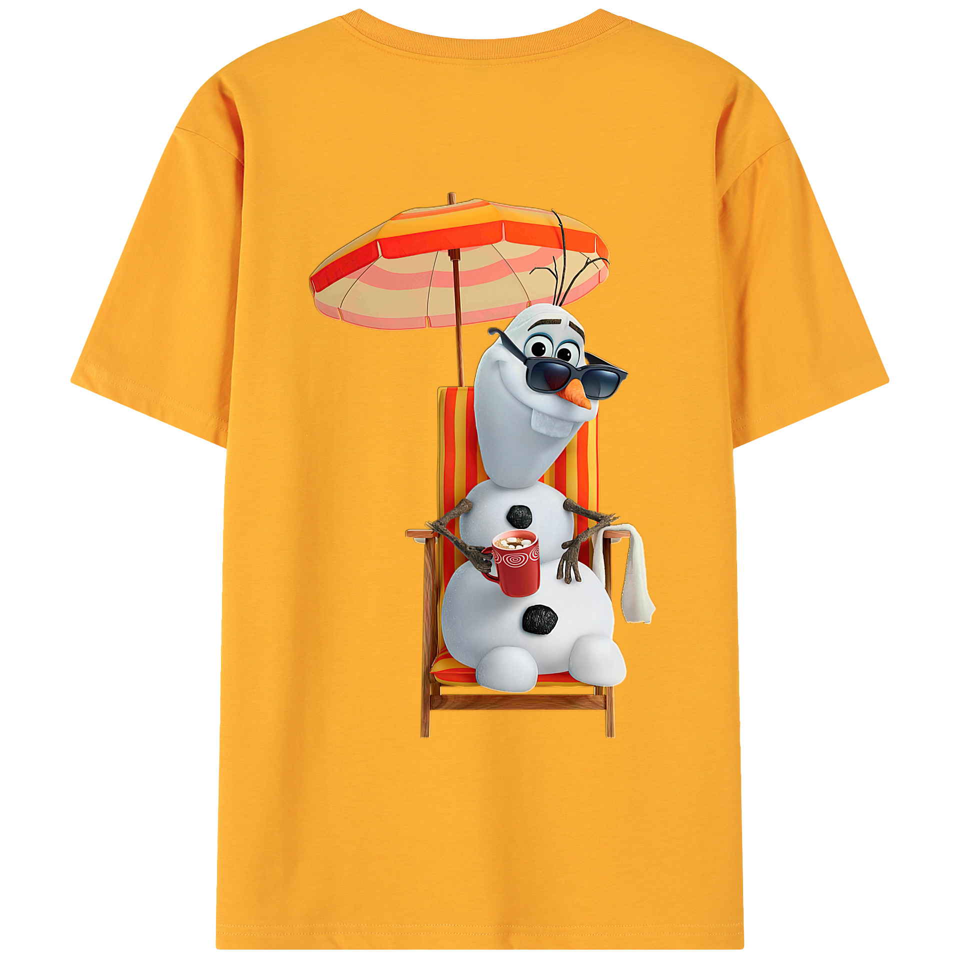 （画像用） アナと雪の女王 アンナ エルサ Frozen Anna Elsa 綿100％ メンズ半袖Tシャツ（バックプリント） 通気性