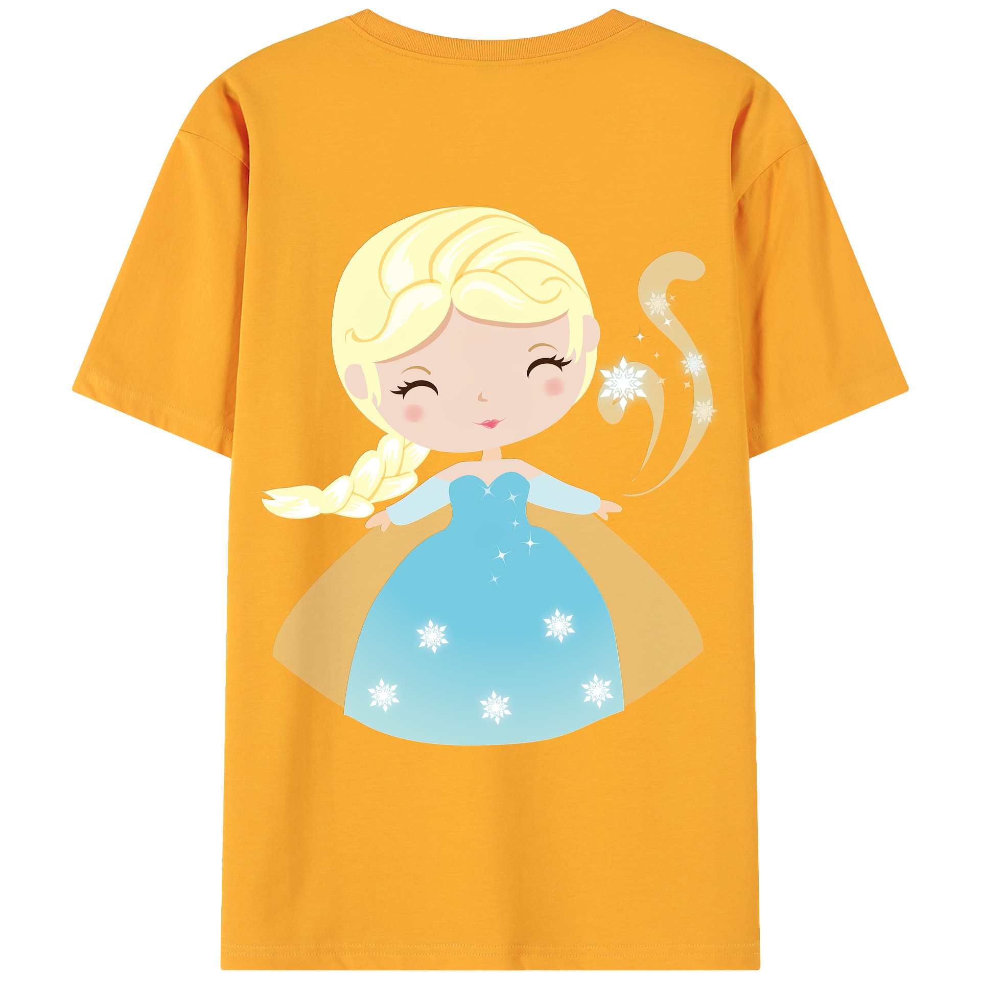 （画像用） アナと雪の女王 アンナ エルサ Frozen Anna Elsa 綿100％ メンズ半袖Tシャツ（バックプリント） 通気性