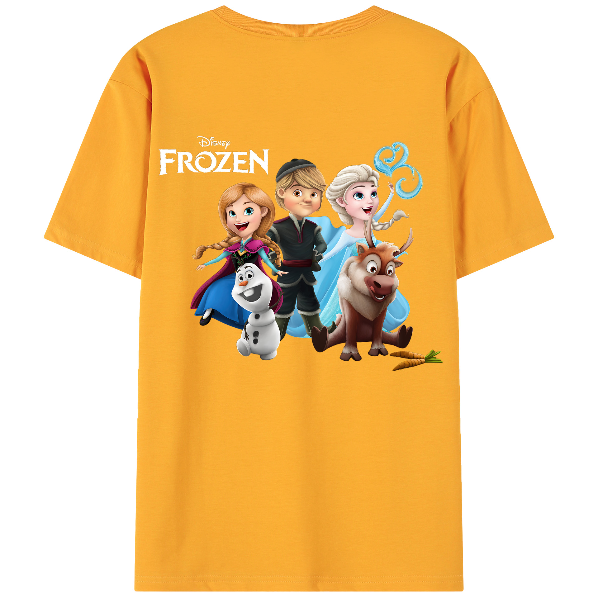 （画像用） アナと雪の女王 アンナ エルサ Frozen Anna Elsa 綿100％ メンズ半袖Tシャツ（バックプリント） 通気性