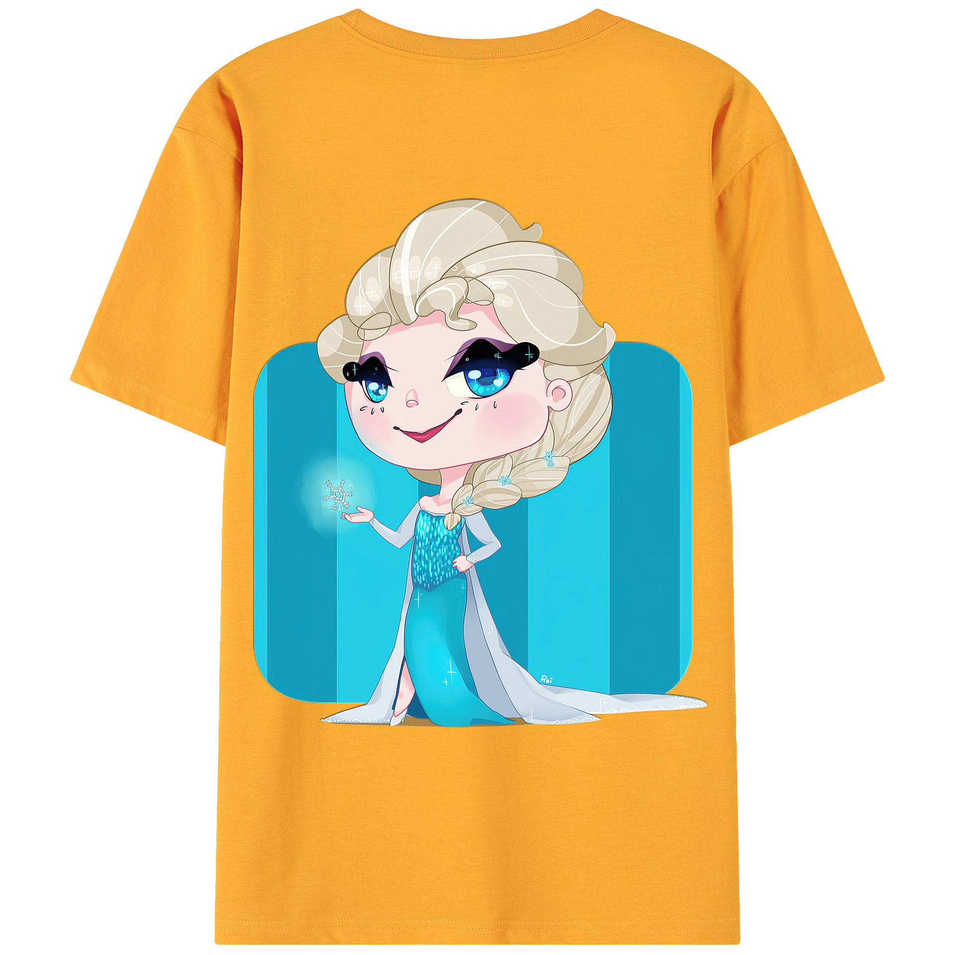 （画像用） アナと雪の女王 アンナ エルサ Frozen Anna Elsa 綿100％ メンズ半袖Tシャツ（バックプリント） 通気性