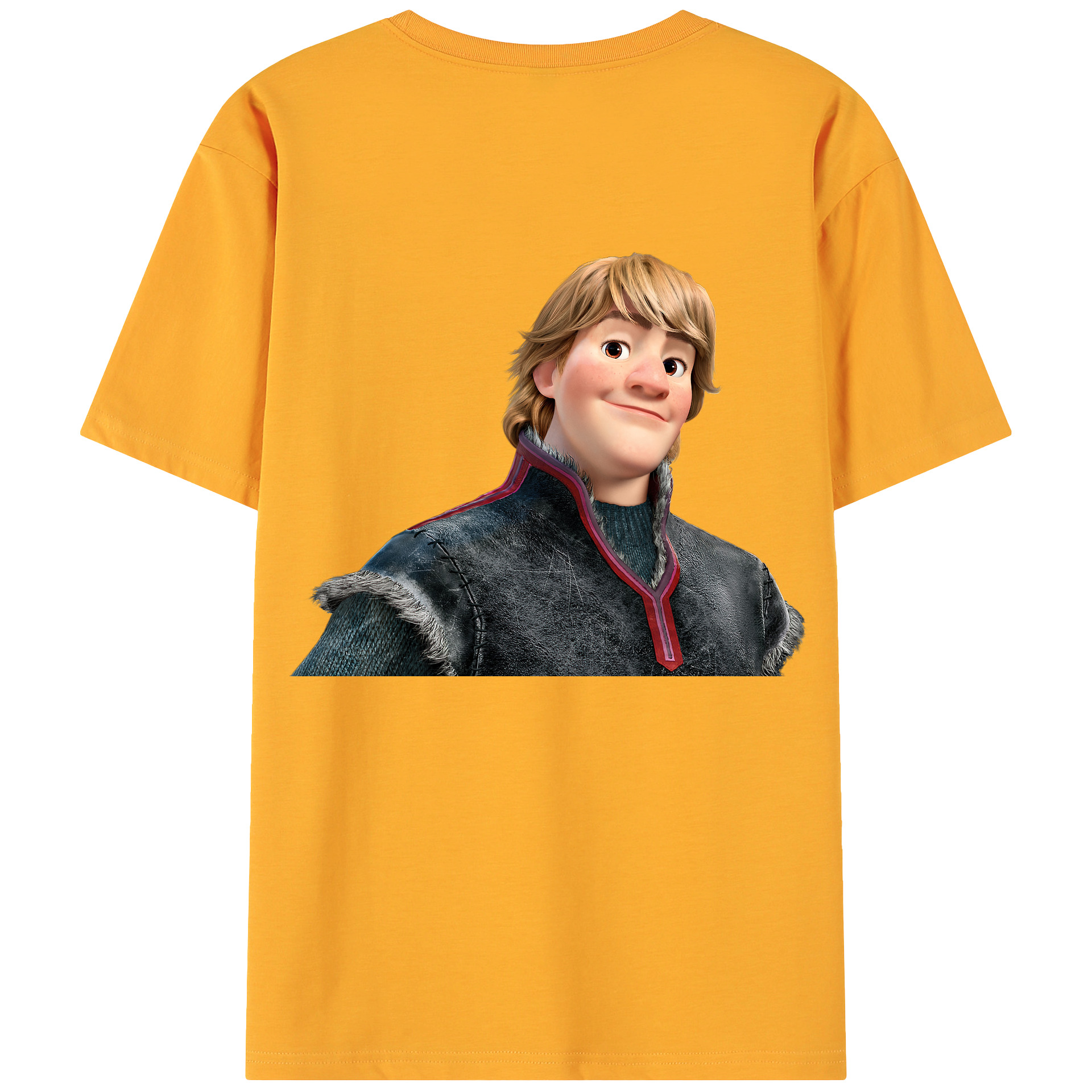（画像用） アナと雪の女王 アンナ エルサ Frozen Anna Elsa 綿100％ メンズ半袖Tシャツ（バックプリント） 通気性