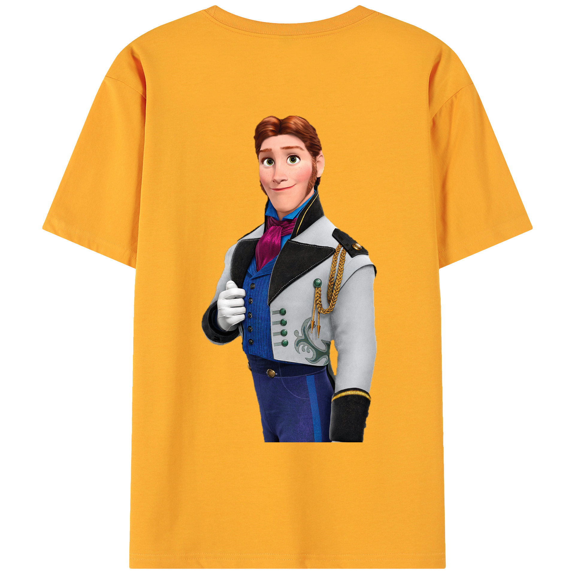 （画像用） アナと雪の女王 アンナ エルサ Frozen Anna Elsa 綿100％ メンズ半袖Tシャツ（バックプリント） 通気性