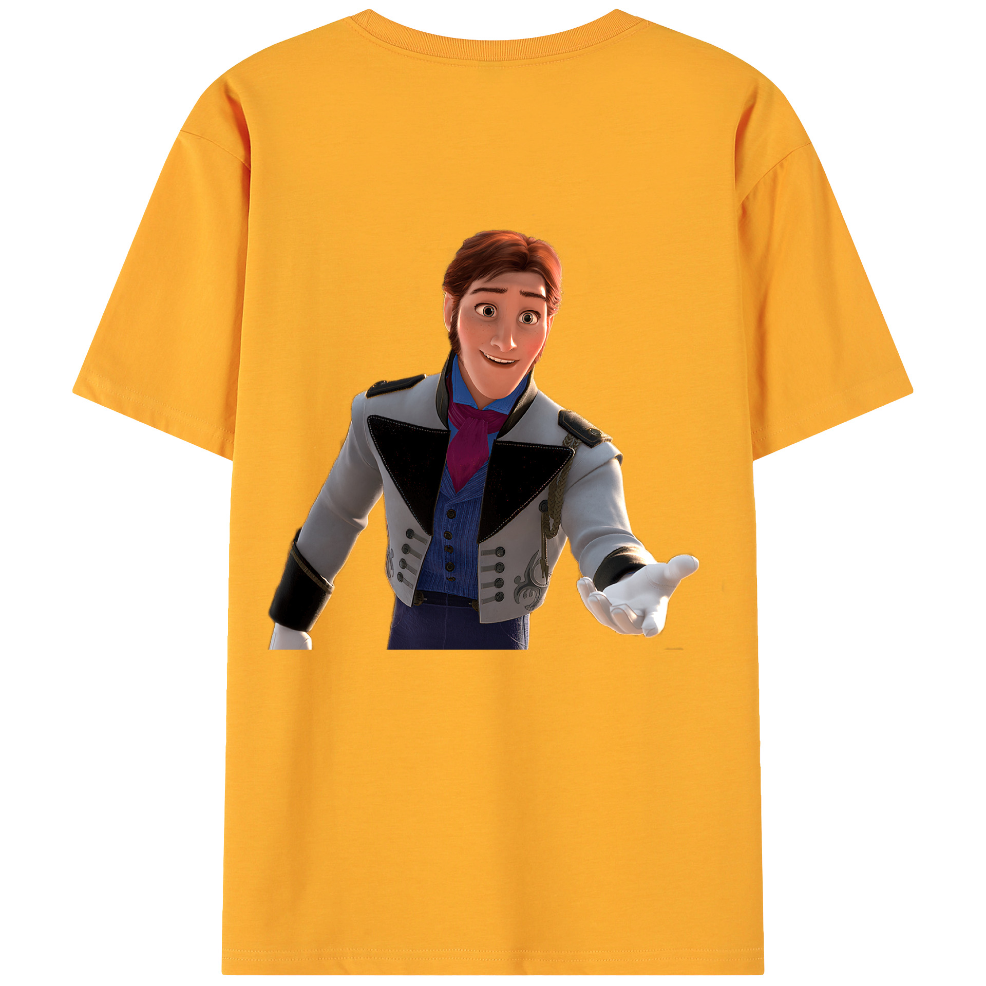 （画像用） アナと雪の女王 アンナ エルサ Frozen Anna Elsa 綿100％ メンズ半袖Tシャツ（バックプリント） 通気性