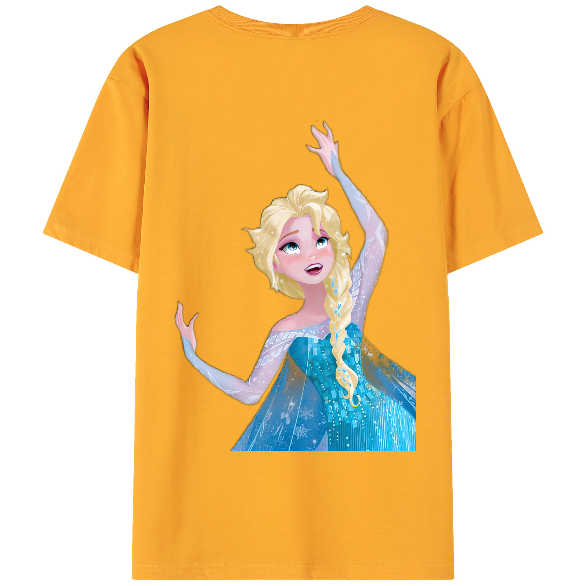 （画像用） アナと雪の女王 アンナ エルサ Frozen Anna Elsa 綿100％ メンズ半袖Tシャツ（バックプリント） 通気性