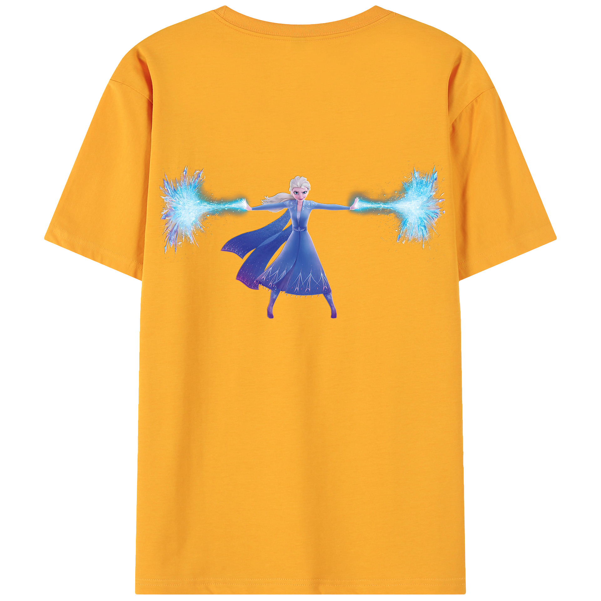 （画像用） アナと雪の女王 アンナ エルサ Frozen Anna Elsa 綿100％ メンズ半袖Tシャツ（バックプリント） 通気性