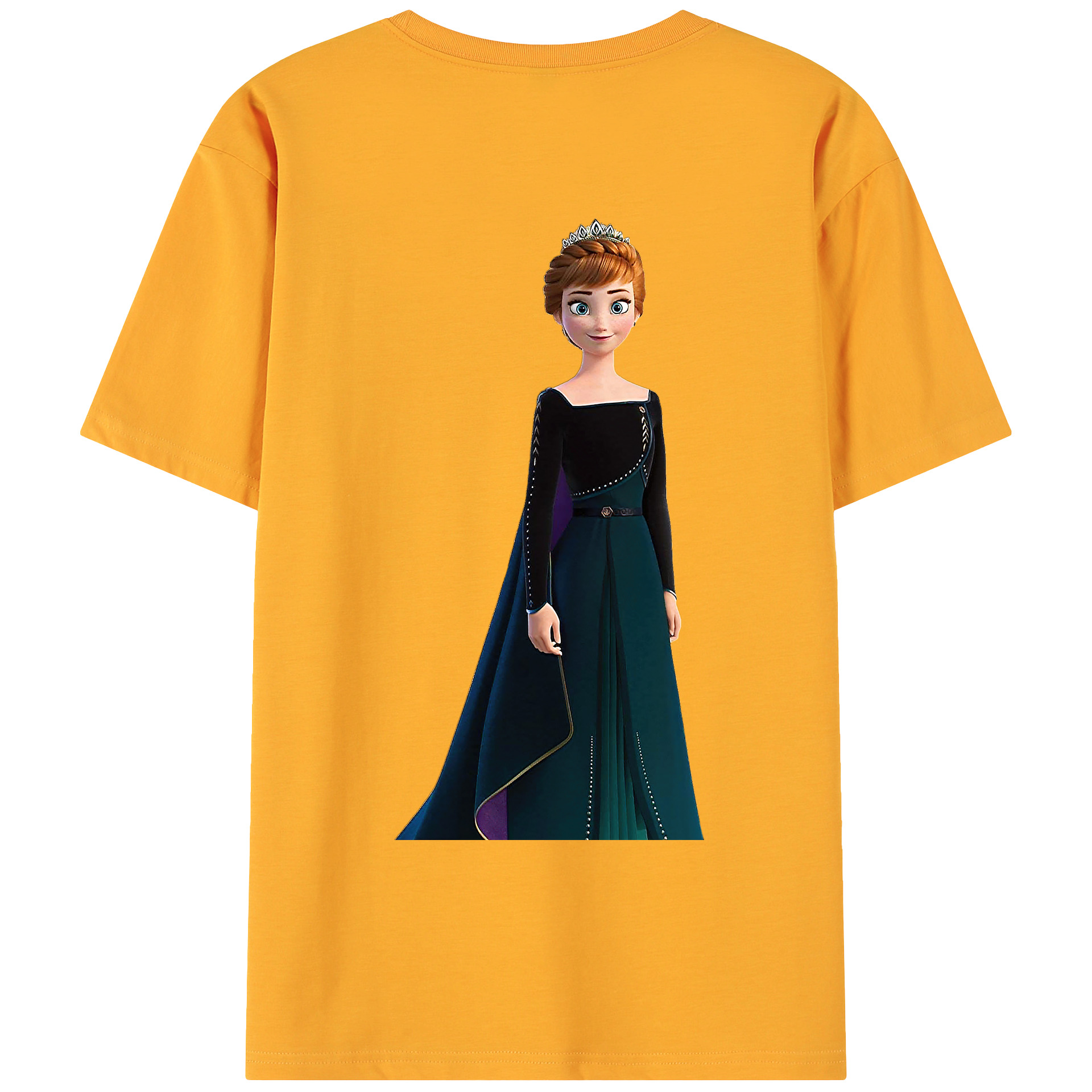（画像用） アナと雪の女王 アンナ エルサ Frozen Anna Elsa 綿100％ メンズ半袖Tシャツ（バックプリント） 通気性
