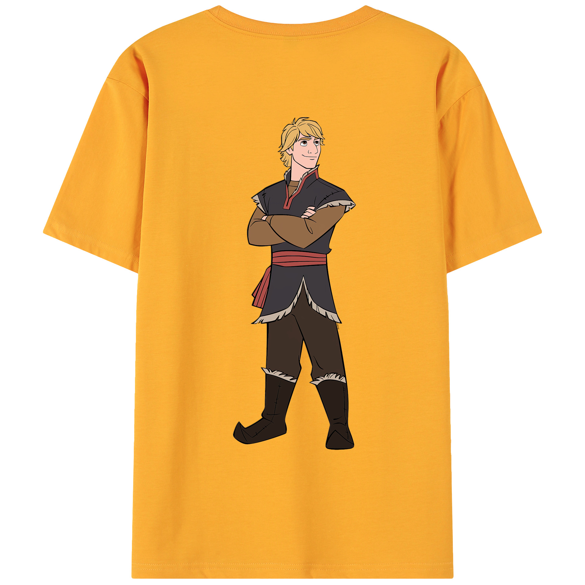 （画像用） アナと雪の女王 アンナ エルサ Frozen Anna Elsa 綿100％ メンズ半袖Tシャツ（バックプリント） 通気性