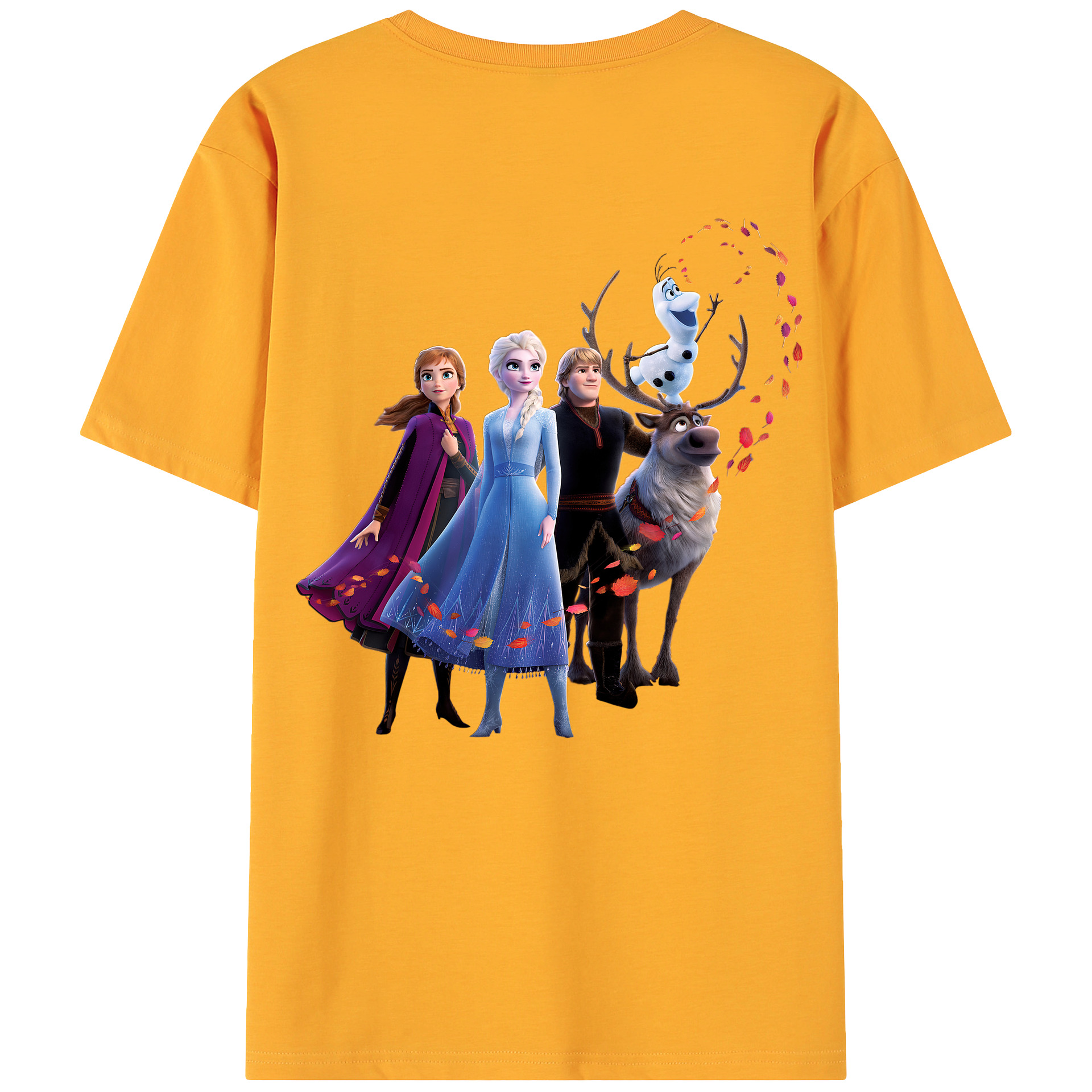 （画像用） アナと雪の女王 アンナ エルサ Frozen Anna Elsa 綿100％ メンズ半袖Tシャツ（バックプリント） 通気性