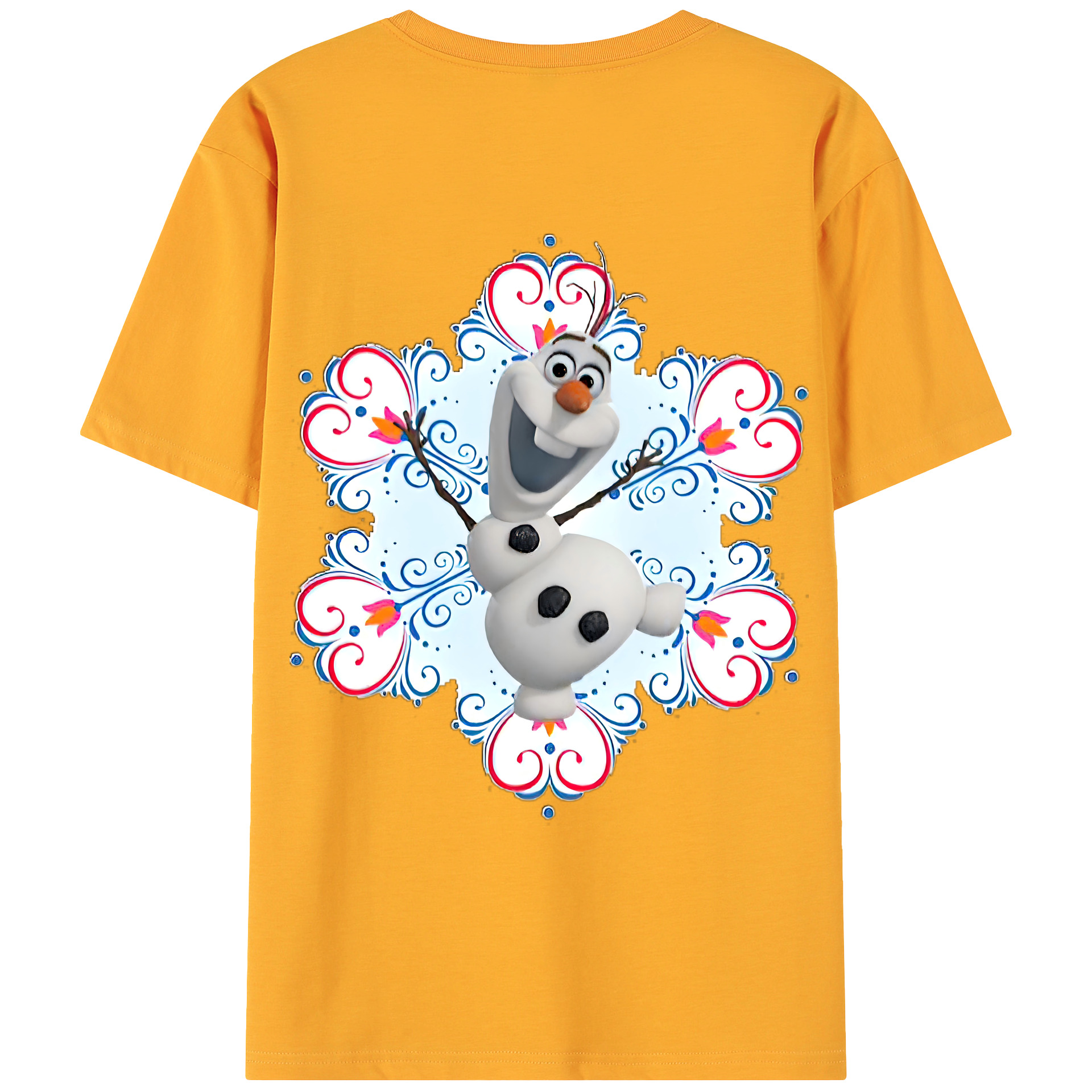 （画像用） アナと雪の女王 アンナ エルサ Frozen Anna Elsa 綿100％ メンズ半袖Tシャツ（バックプリント） 通気性