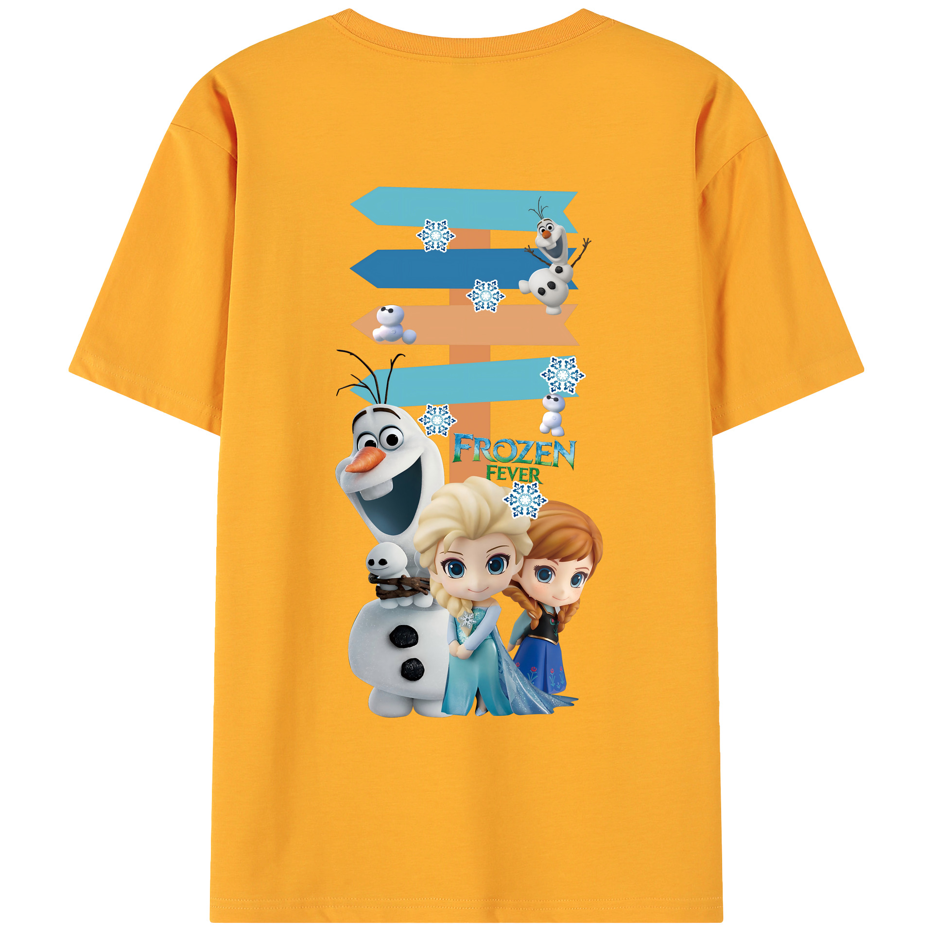 （画像用） アナと雪の女王 アンナ エルサ Frozen Anna Elsa 綿100％ メンズ半袖Tシャツ（バックプリント） 通気性