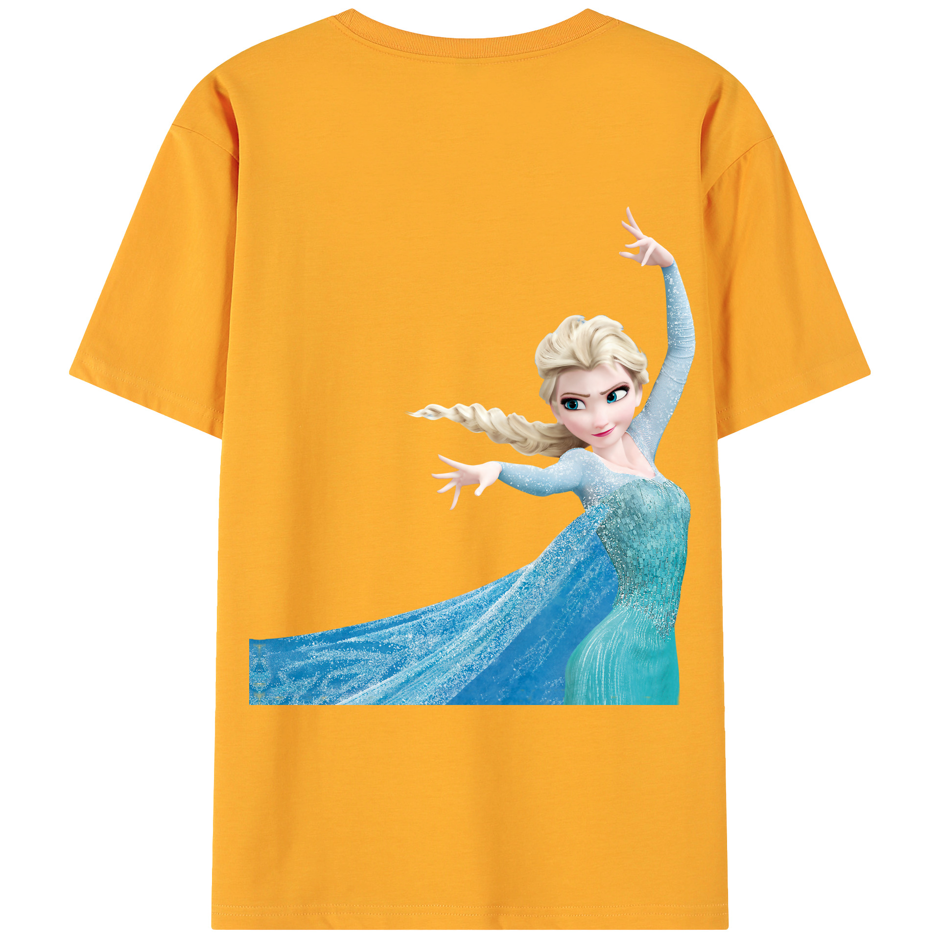 （画像用） アナと雪の女王 アンナ エルサ Frozen Anna Elsa 綿100％ メンズ半袖Tシャツ（バックプリント） 通気性