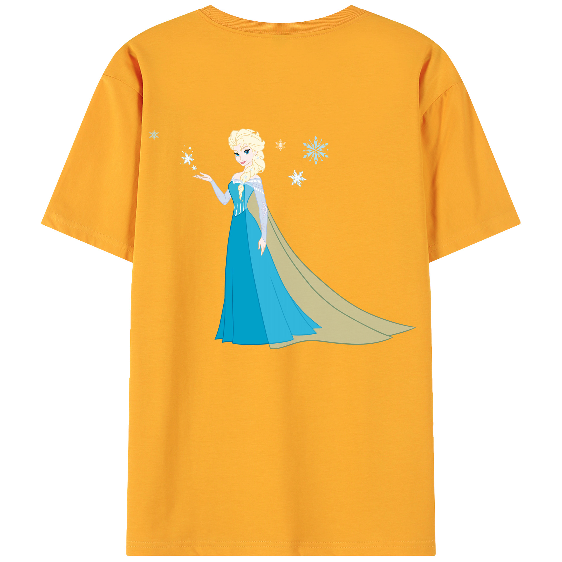 （画像用） アナと雪の女王 アンナ エルサ Frozen Anna Elsa 綿100％ メンズ半袖Tシャツ（バックプリント） 通気性