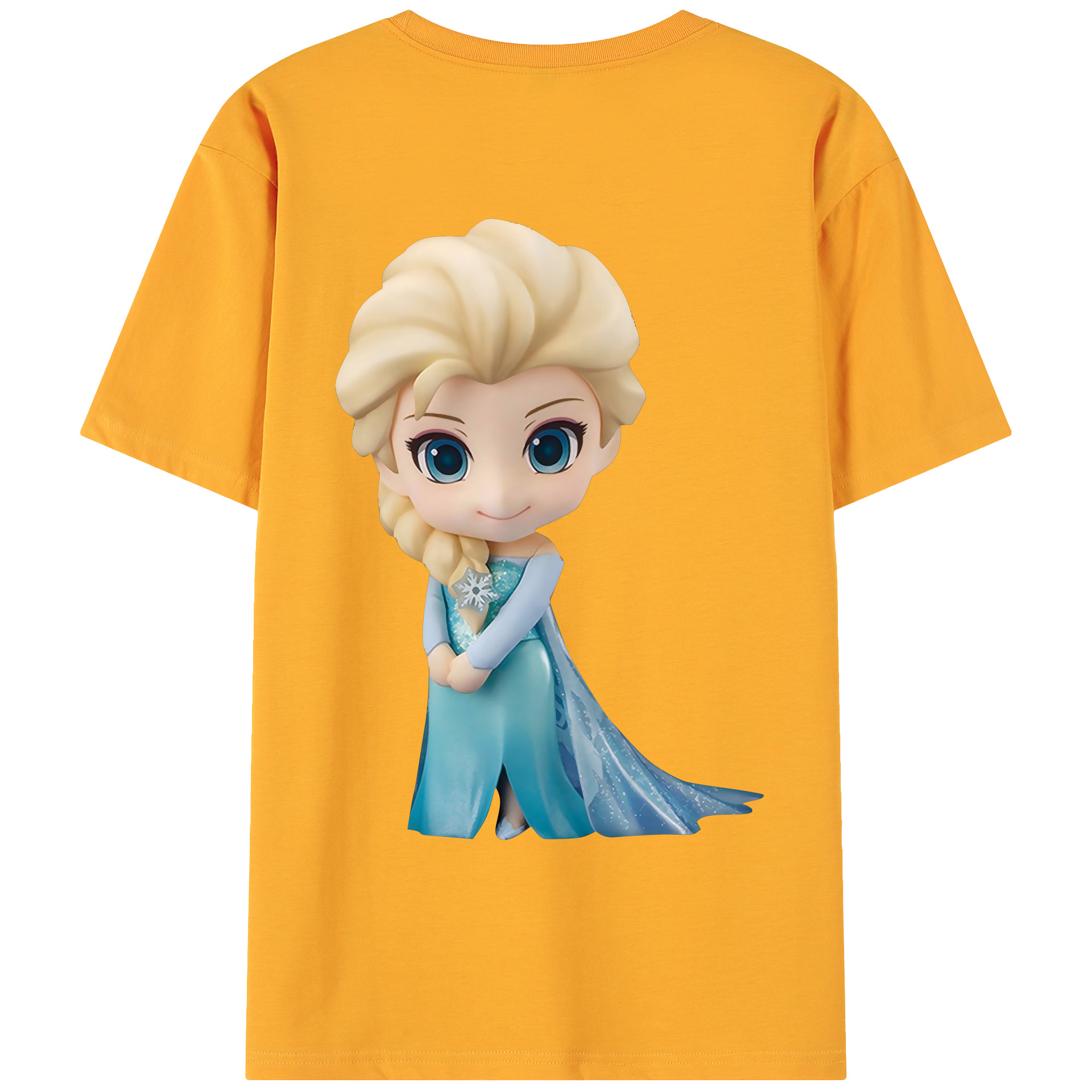 （画像用） アナと雪の女王 アンナ エルサ Frozen Anna Elsa 綿100％ メンズ半袖Tシャツ（バックプリント） 通気性