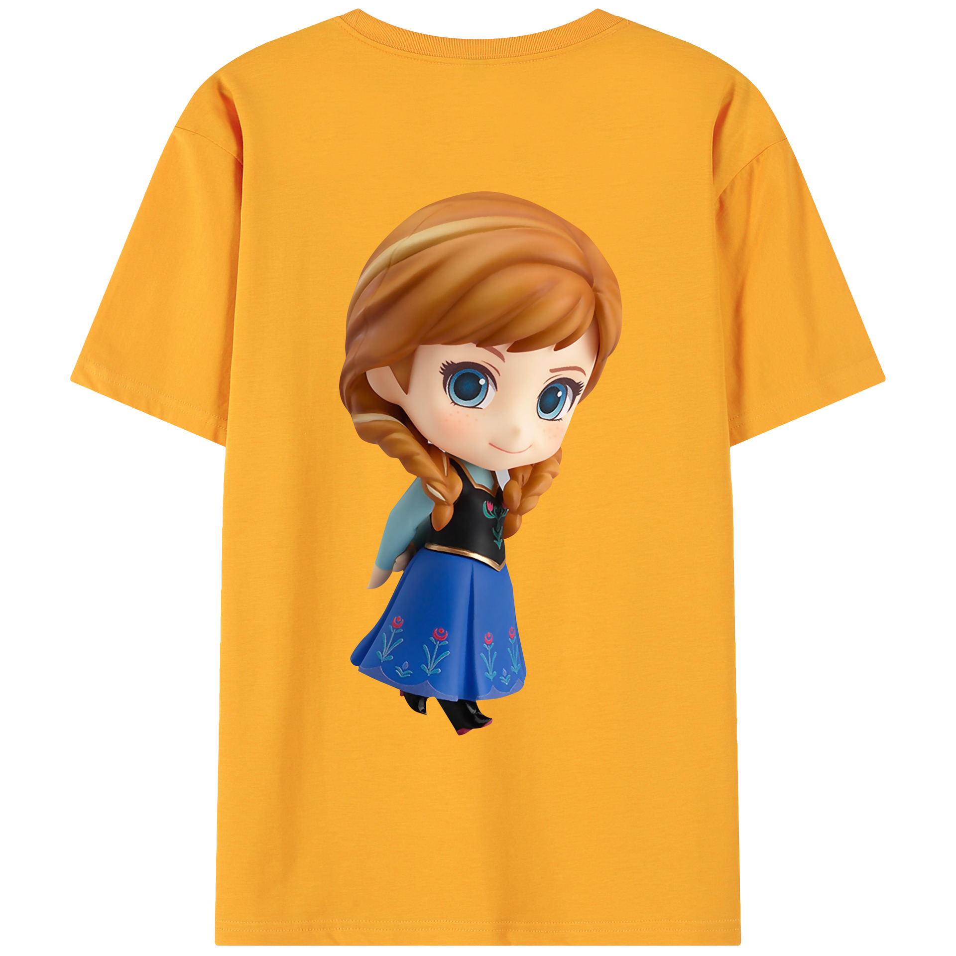 （画像用） アナと雪の女王 アンナ エルサ Frozen Anna Elsa 綿100％ メンズ半袖Tシャツ（バックプリント） 通気性