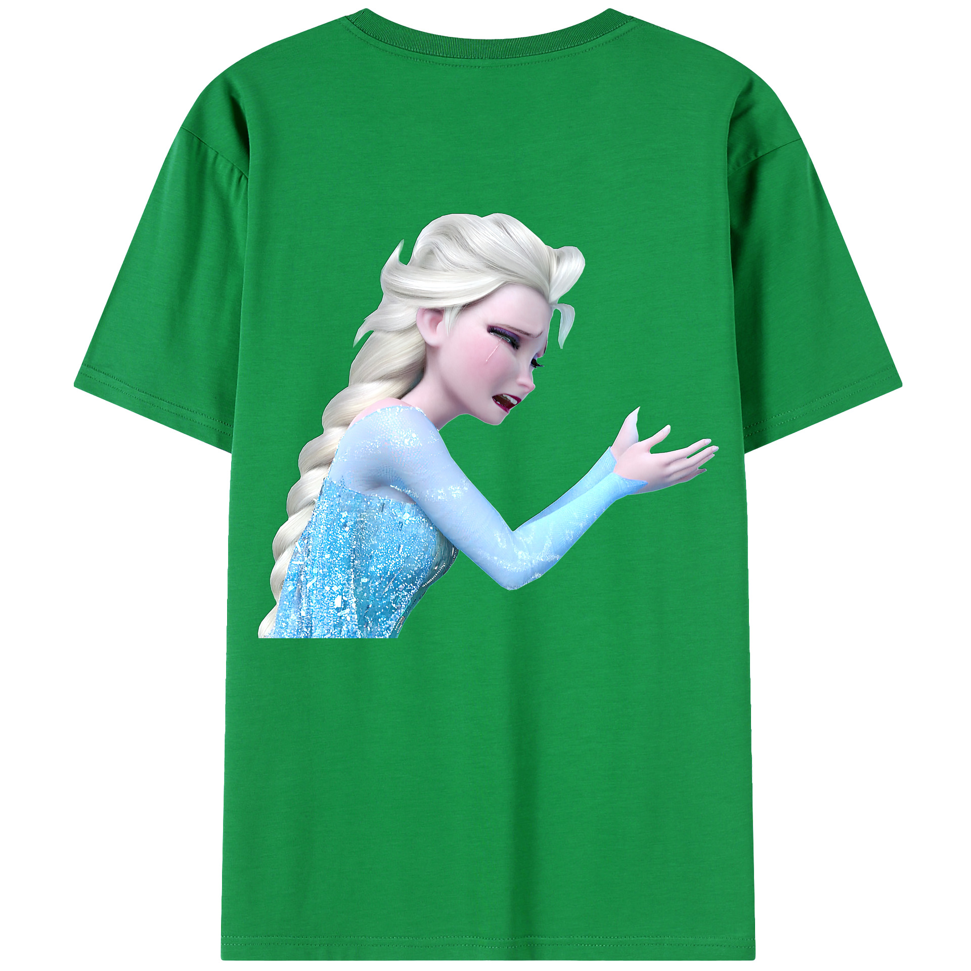 （画像用） アナと雪の女王 アンナ エルサ Frozen Anna Elsa 綿100％ メンズ半袖Tシャツ（バックプリント） 通気性