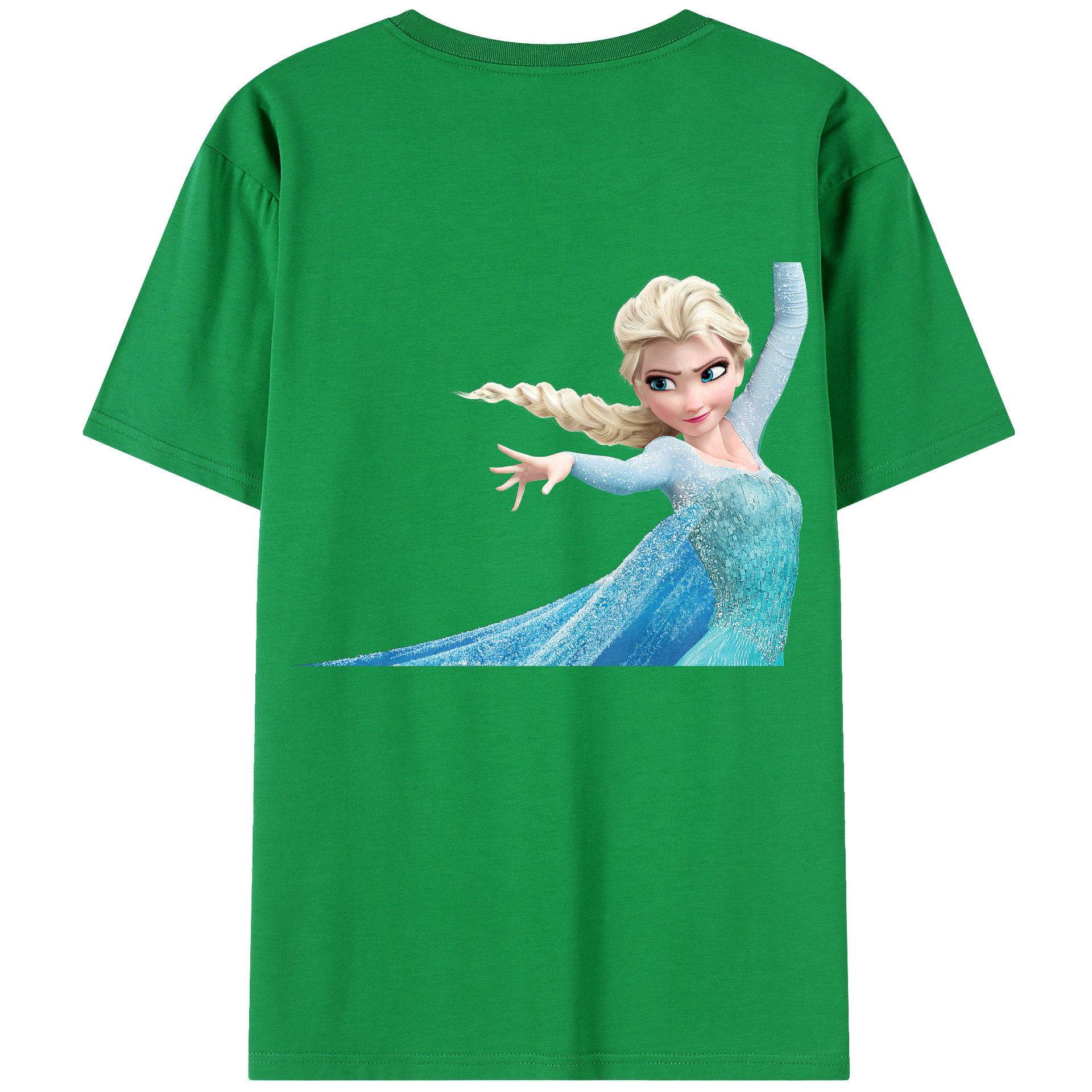 （画像用） アナと雪の女王 アンナ エルサ Frozen Anna Elsa 綿100％ メンズ半袖Tシャツ（バックプリント） 通気性