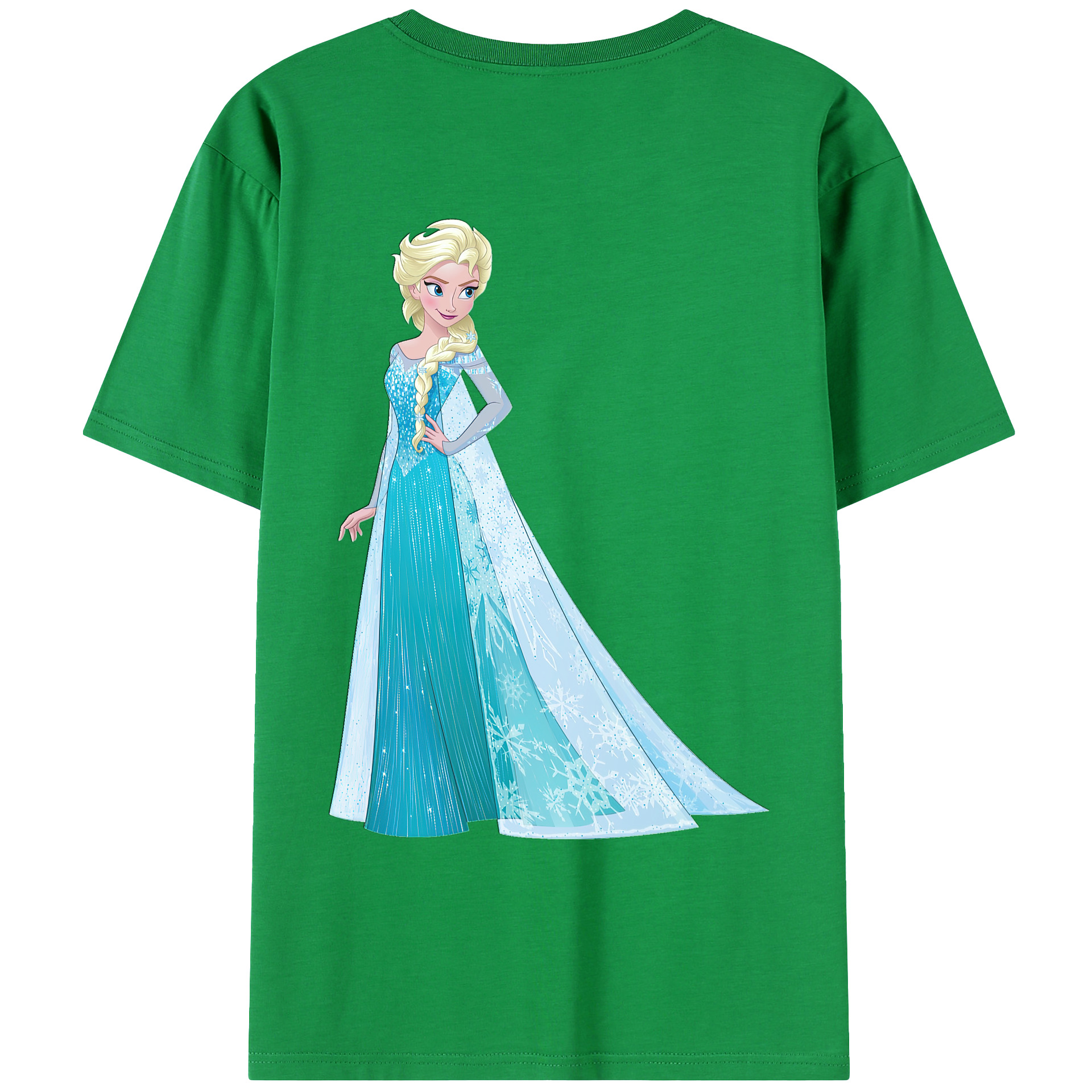（画像用） アナと雪の女王 アンナ エルサ Frozen Anna Elsa 綿100％ メンズ半袖Tシャツ（バックプリント） 通気性