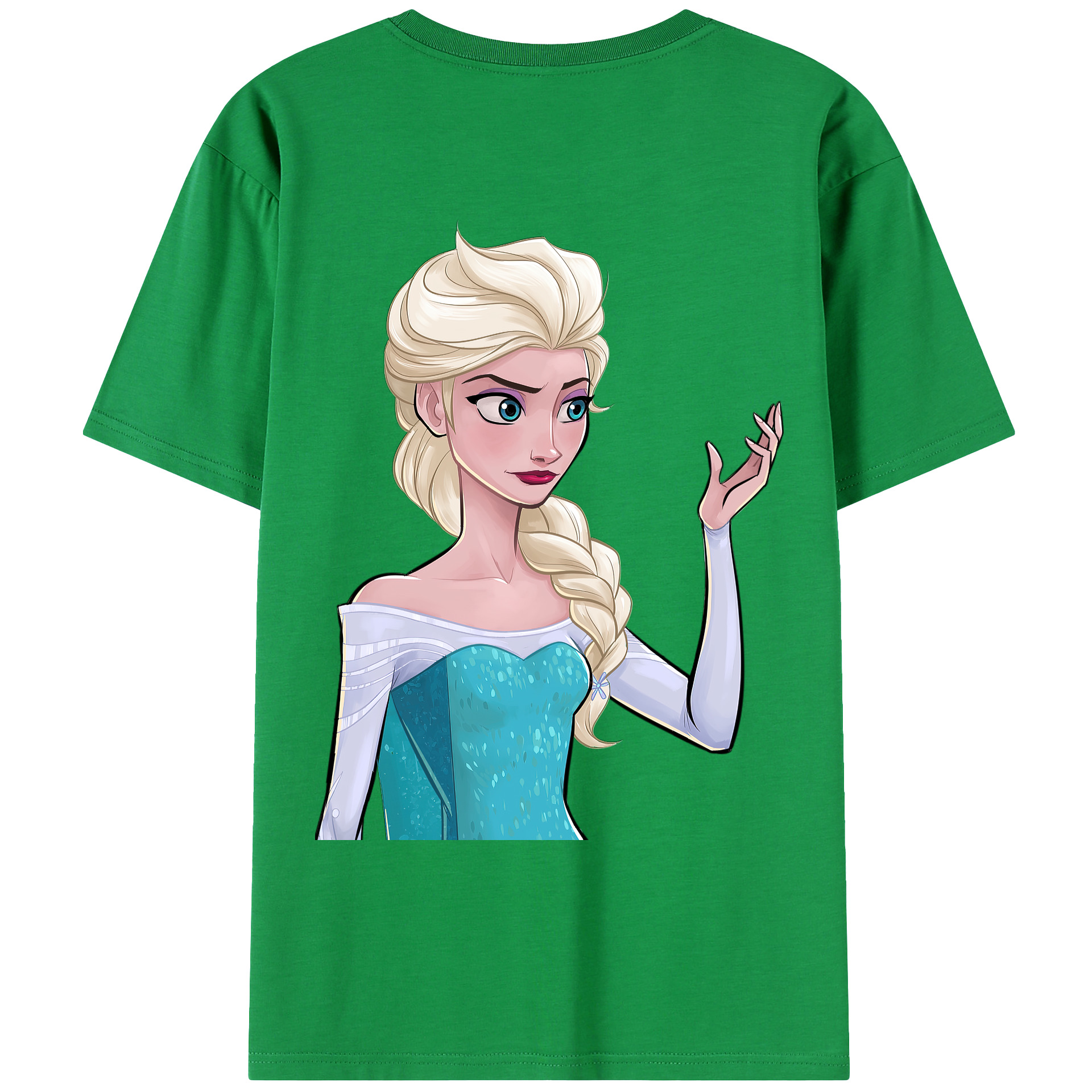 （画像用） アナと雪の女王 アンナ エルサ Frozen Anna Elsa 綿100％ メンズ半袖Tシャツ（バックプリント） 通気性