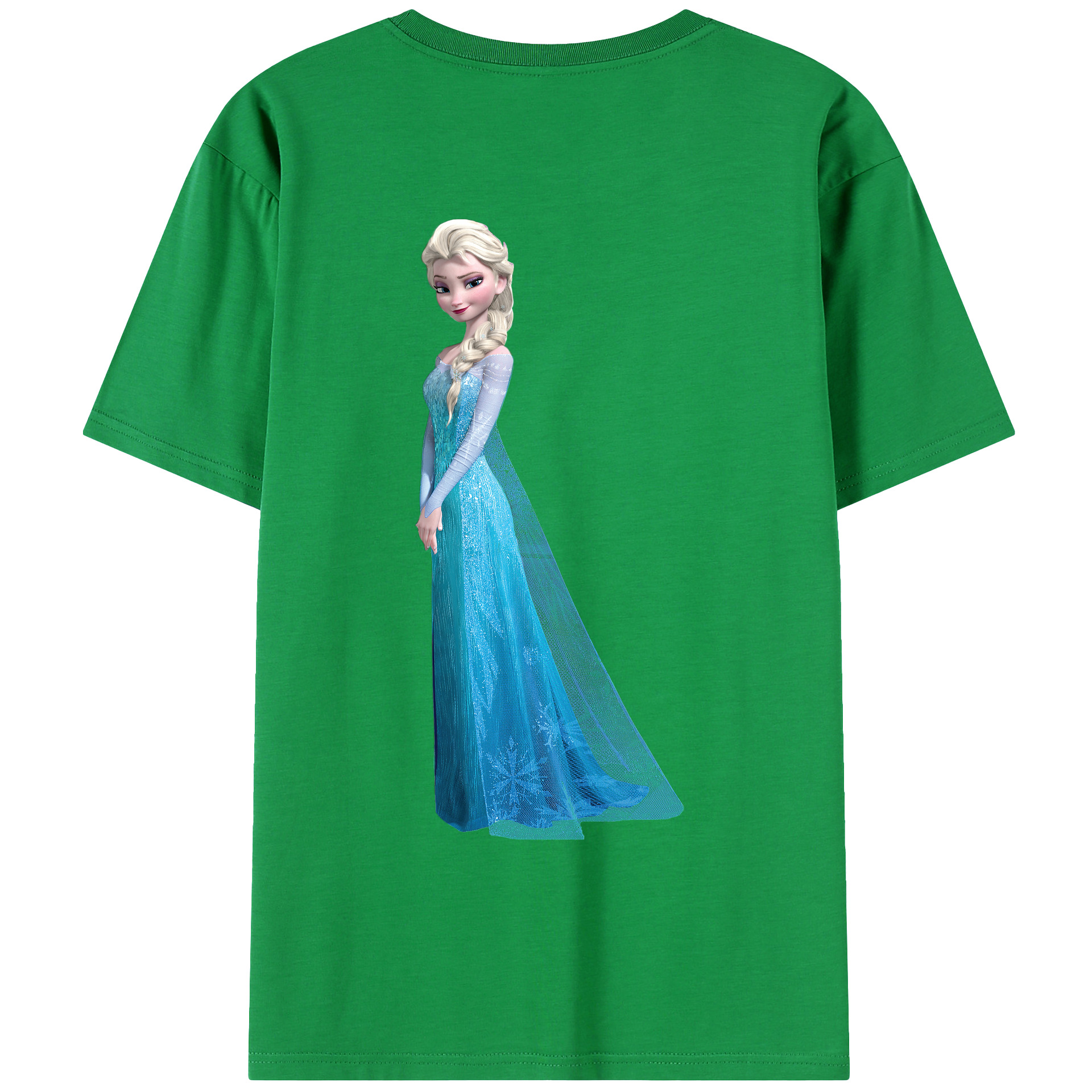 （画像用） アナと雪の女王 アンナ エルサ Frozen Anna Elsa 綿100％ メンズ半袖Tシャツ（バックプリント） 通気性