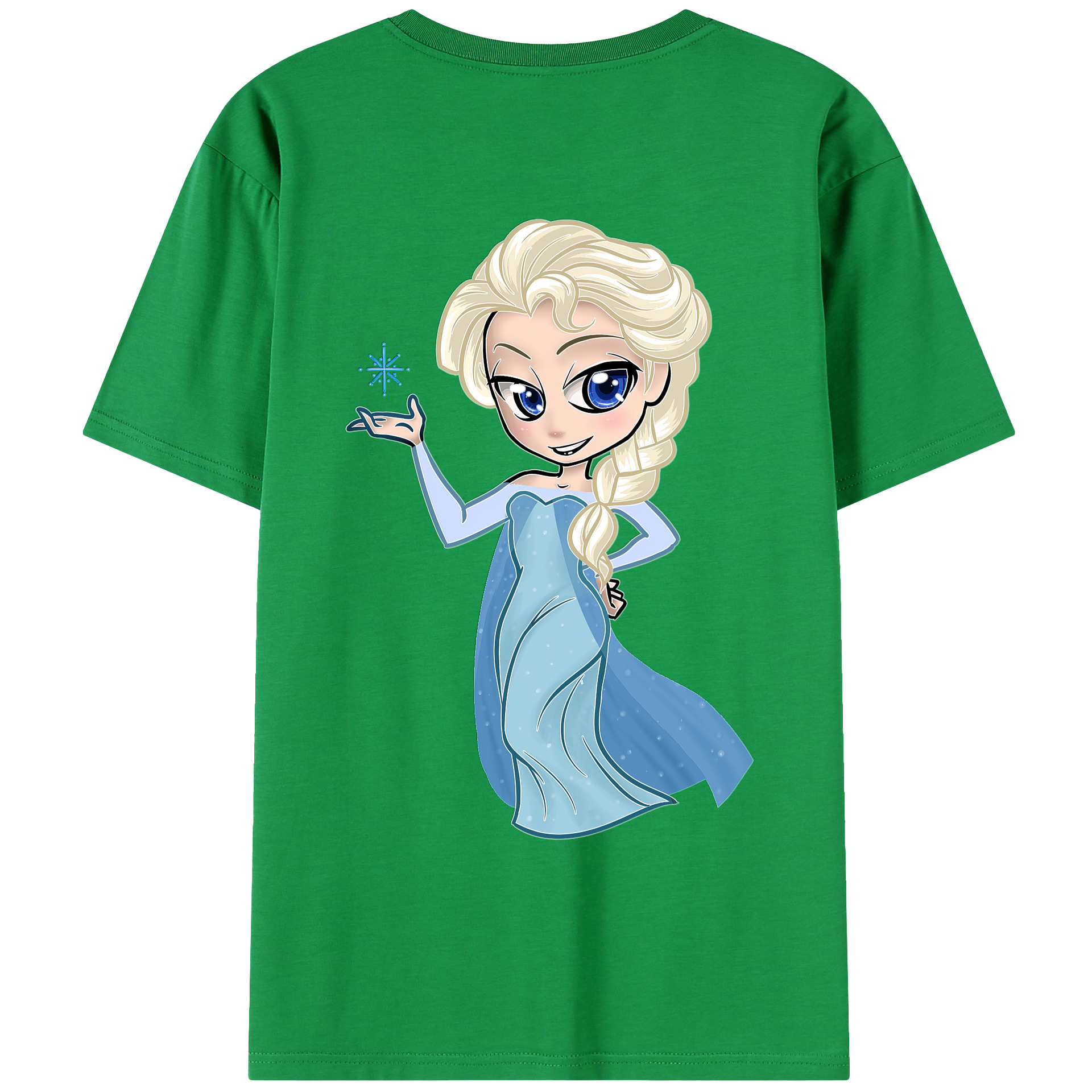 （画像用） アナと雪の女王 アンナ エルサ Frozen Anna Elsa 綿100％ メンズ半袖Tシャツ（バックプリント） 通気性