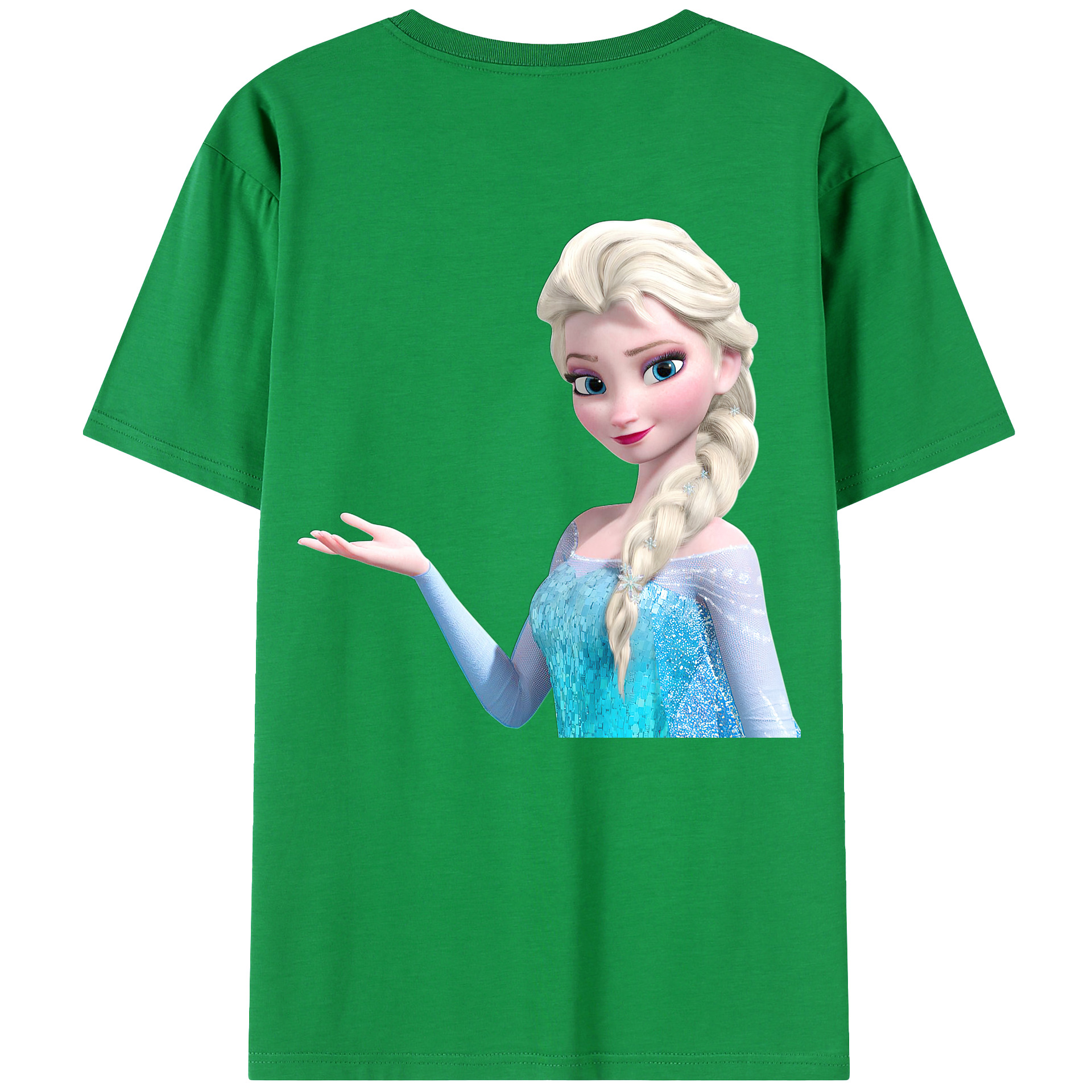 （画像用） アナと雪の女王 アンナ エルサ Frozen Anna Elsa 綿100％ メンズ半袖Tシャツ（バックプリント） 通気性