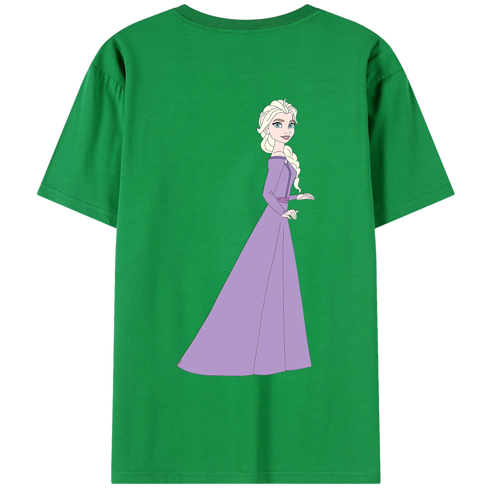 （画像用） アナと雪の女王 アンナ エルサ Frozen Anna Elsa 綿100％ メンズ半袖Tシャツ（バックプリント） 通気性