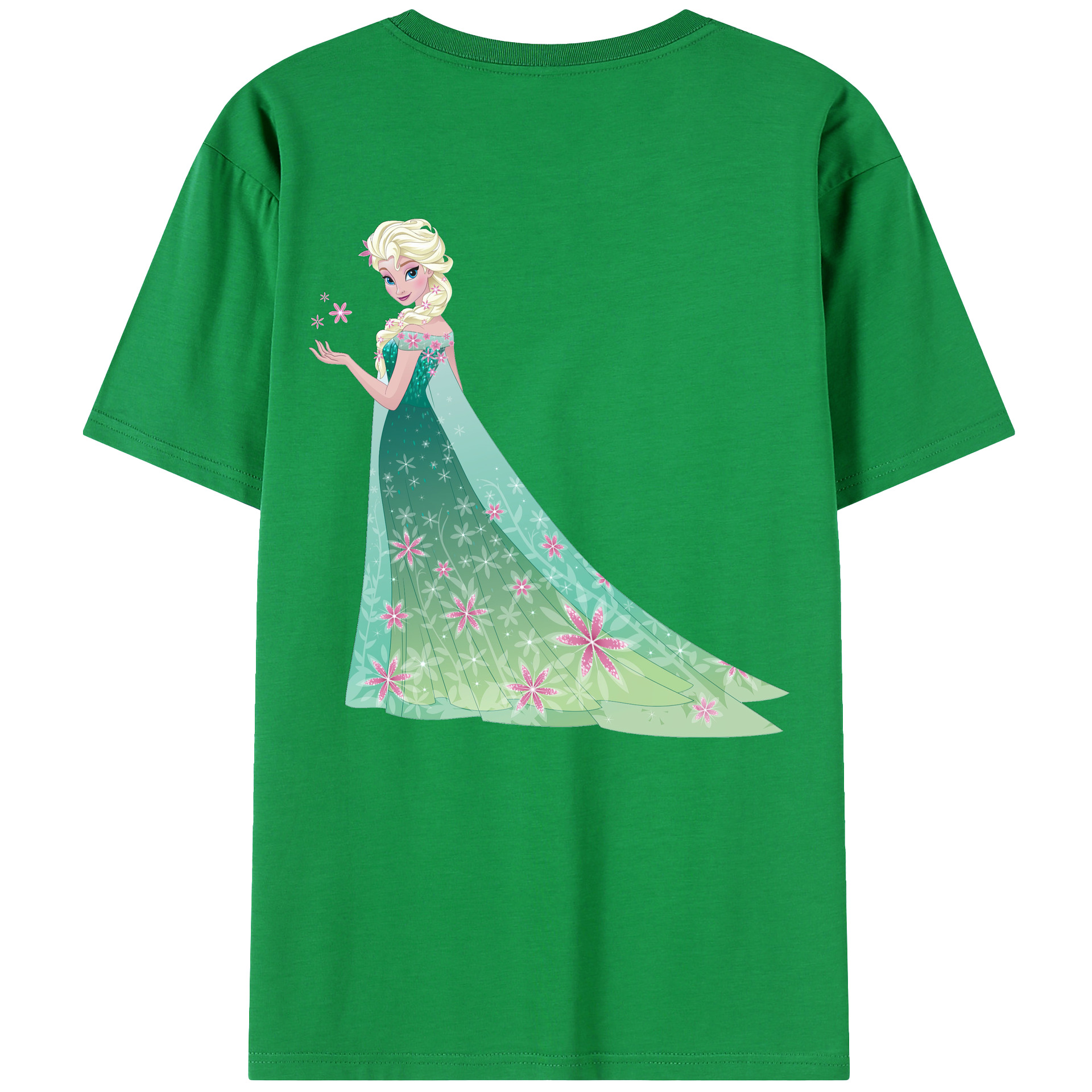 （画像用） アナと雪の女王 アンナ エルサ Frozen Anna Elsa 綿100％ メンズ半袖Tシャツ（バックプリント） 通気性