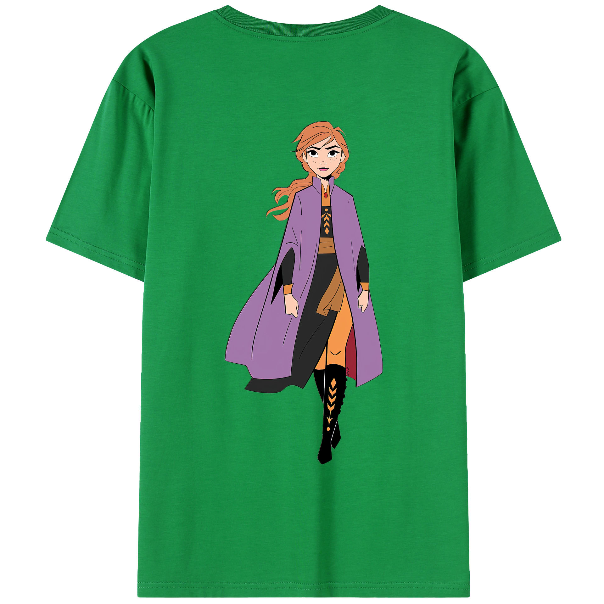 （画像用） アナと雪の女王 アンナ エルサ Frozen Anna Elsa 綿100％ メンズ半袖Tシャツ（バックプリント） 通気性