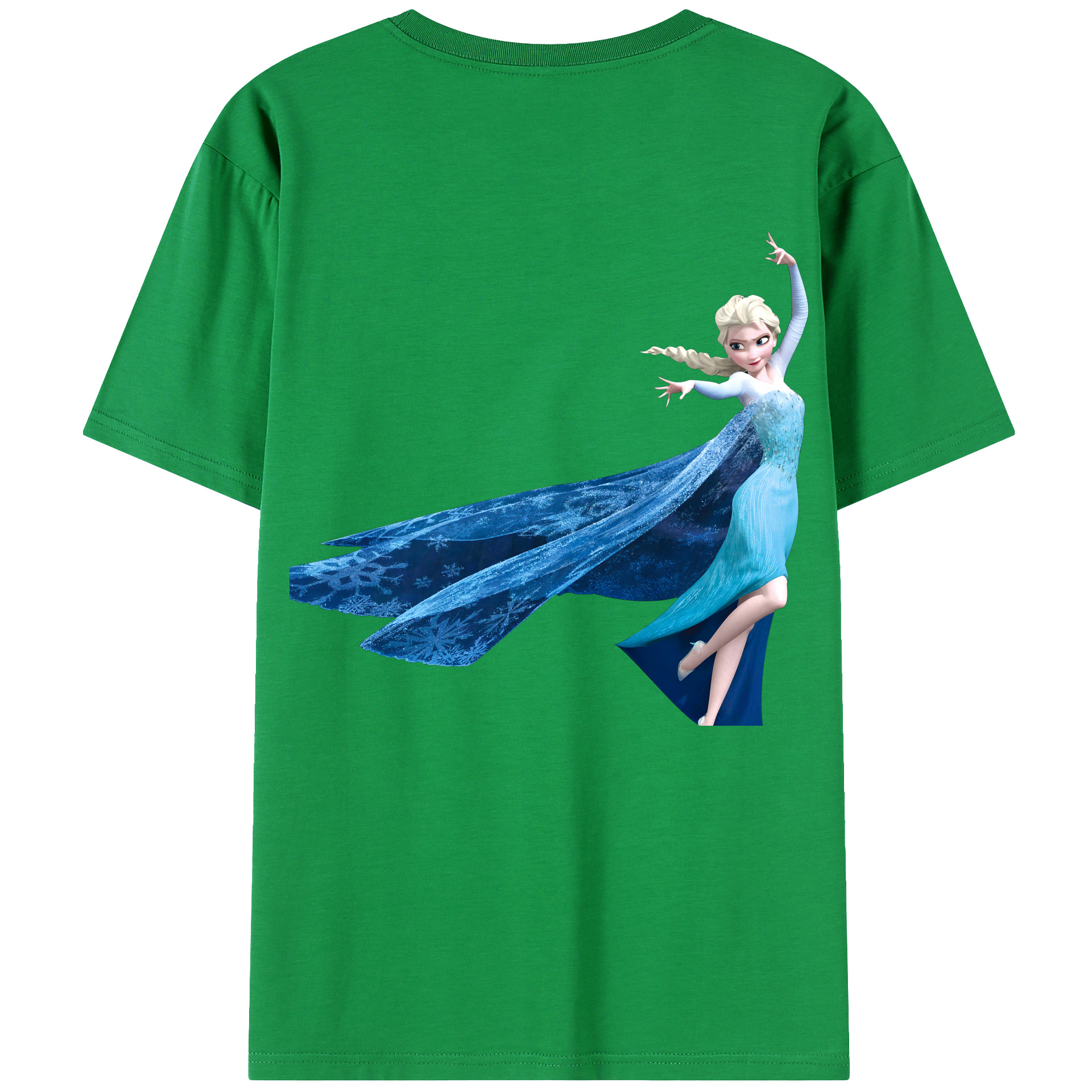 （画像用） アナと雪の女王 アンナ エルサ Frozen Anna Elsa 綿100％ メンズ半袖Tシャツ（バックプリント） 通気性