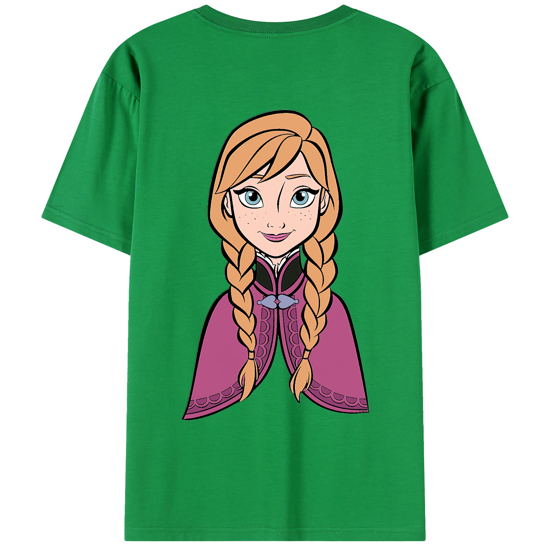 （画像用） アナと雪の女王 アンナ エルサ Frozen Anna Elsa 綿100％ メンズ半袖Tシャツ（バックプリント） 通気性