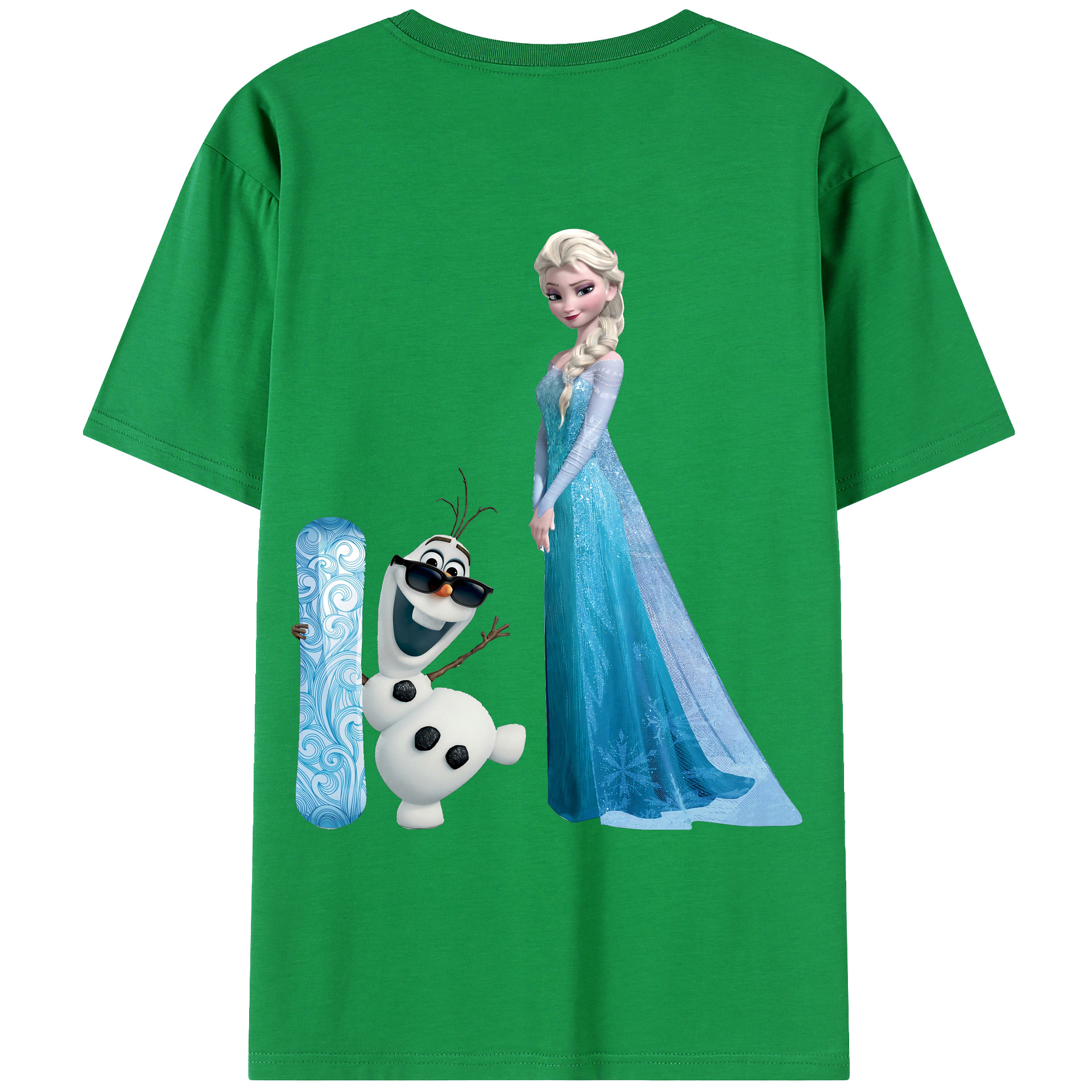 （画像用） アナと雪の女王 アンナ エルサ Frozen Anna Elsa 綿100％ メンズ半袖Tシャツ（バックプリント） 通気性