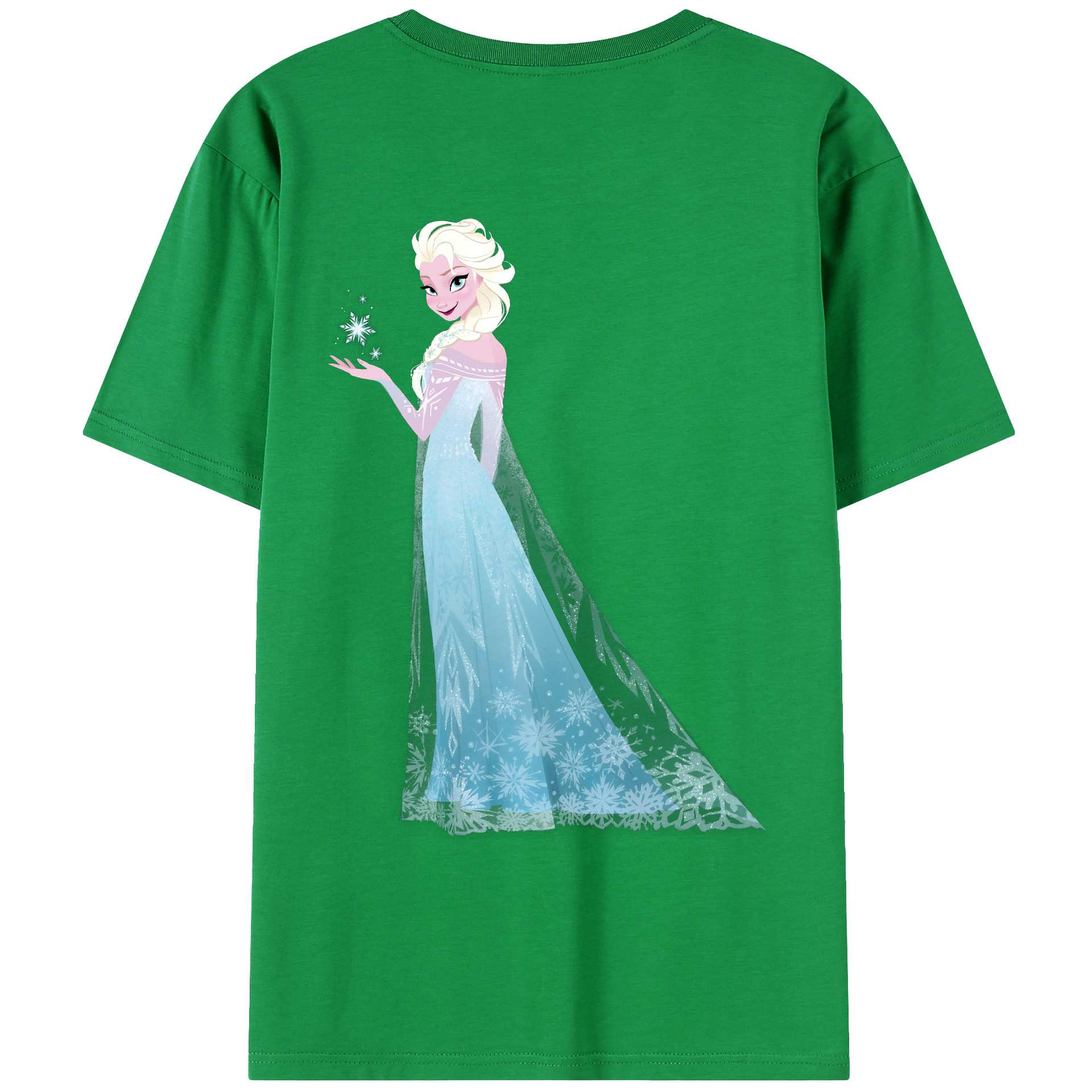 （画像用） アナと雪の女王 アンナ エルサ Frozen Anna Elsa 綿100％ メンズ半袖Tシャツ（バックプリント） 通気性