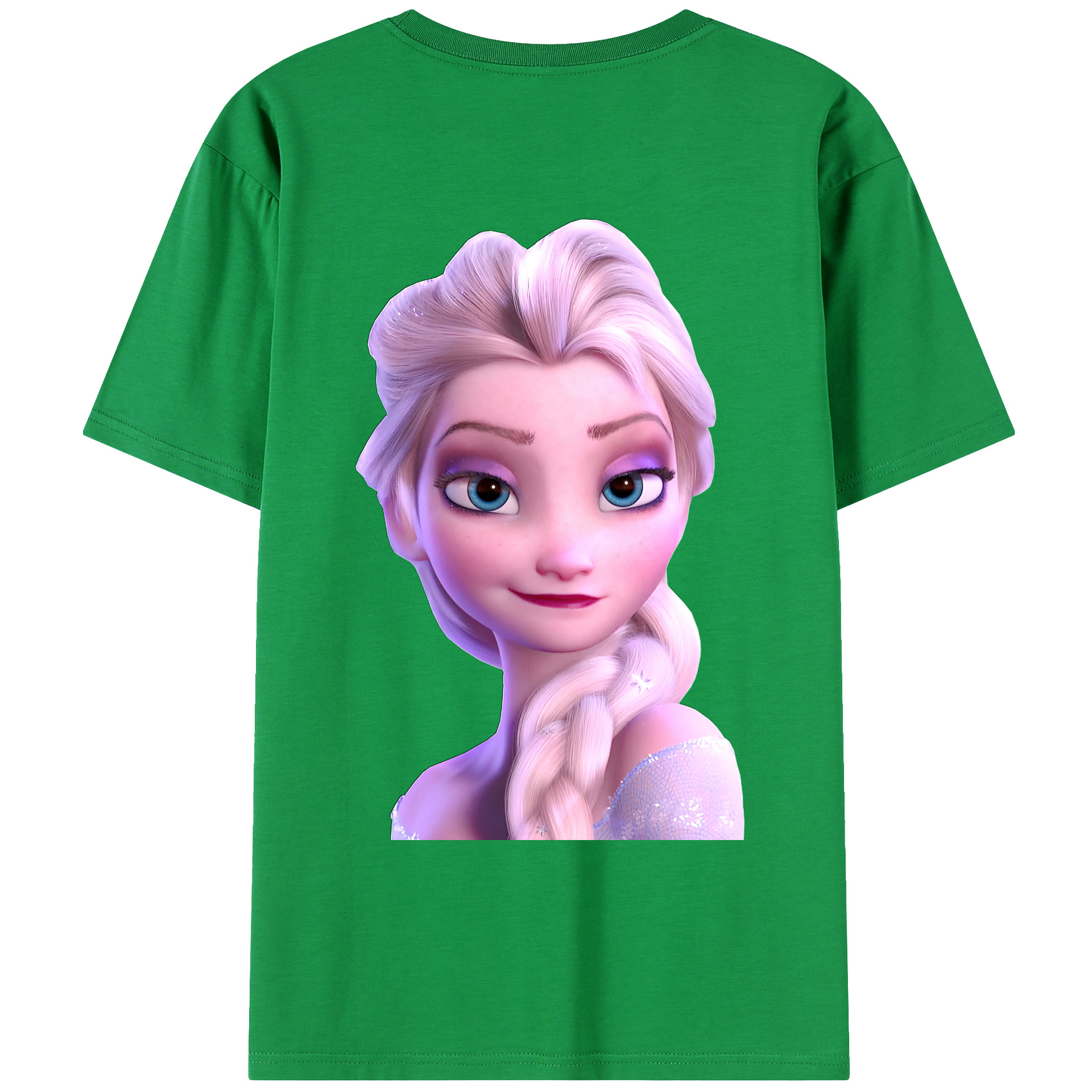（画像用） アナと雪の女王 アンナ エルサ Frozen Anna Elsa 綿100％ メンズ半袖Tシャツ（バックプリント） 通気性