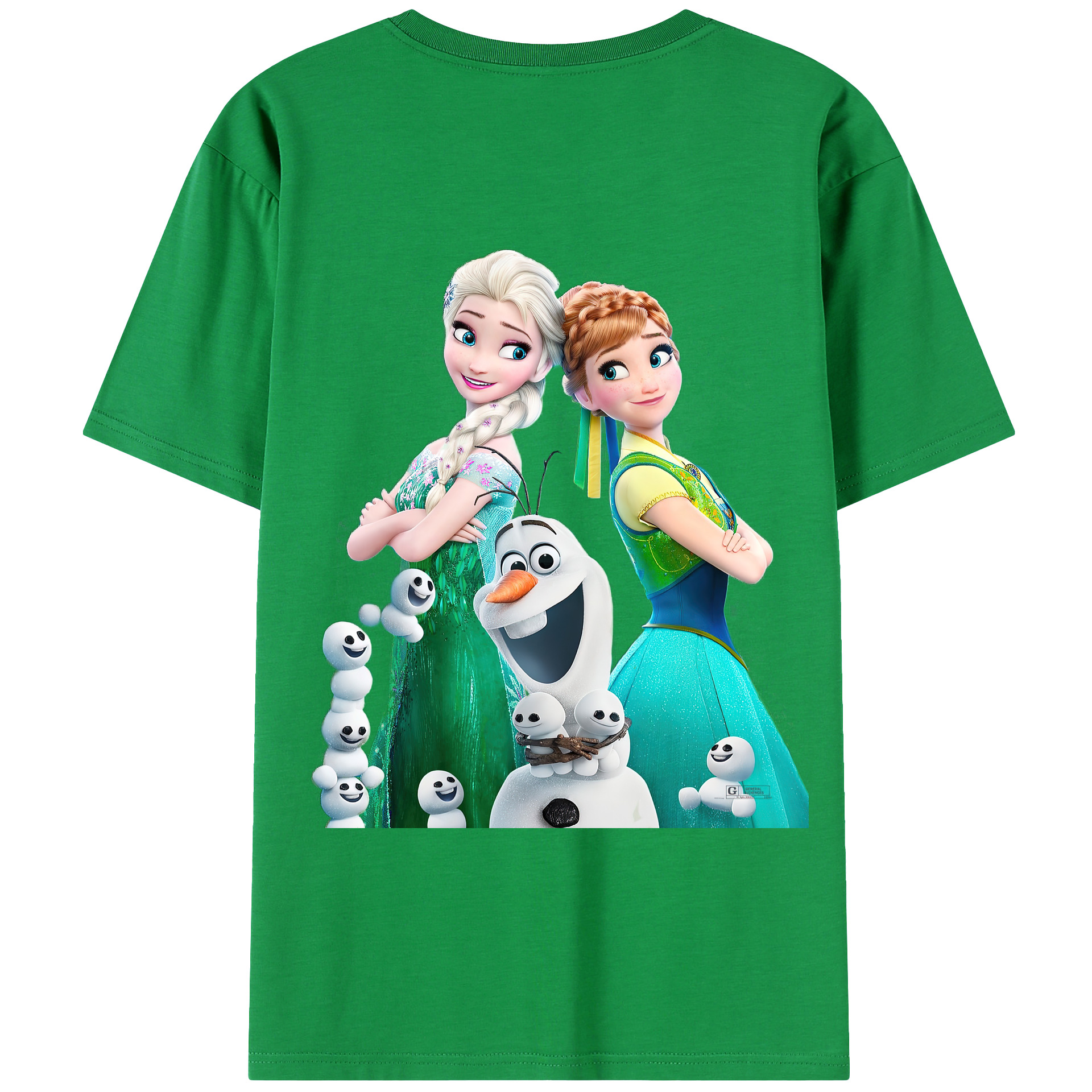 （画像用） アナと雪の女王 アンナ エルサ Frozen Anna Elsa 綿100％ メンズ半袖Tシャツ（バックプリント） 通気性