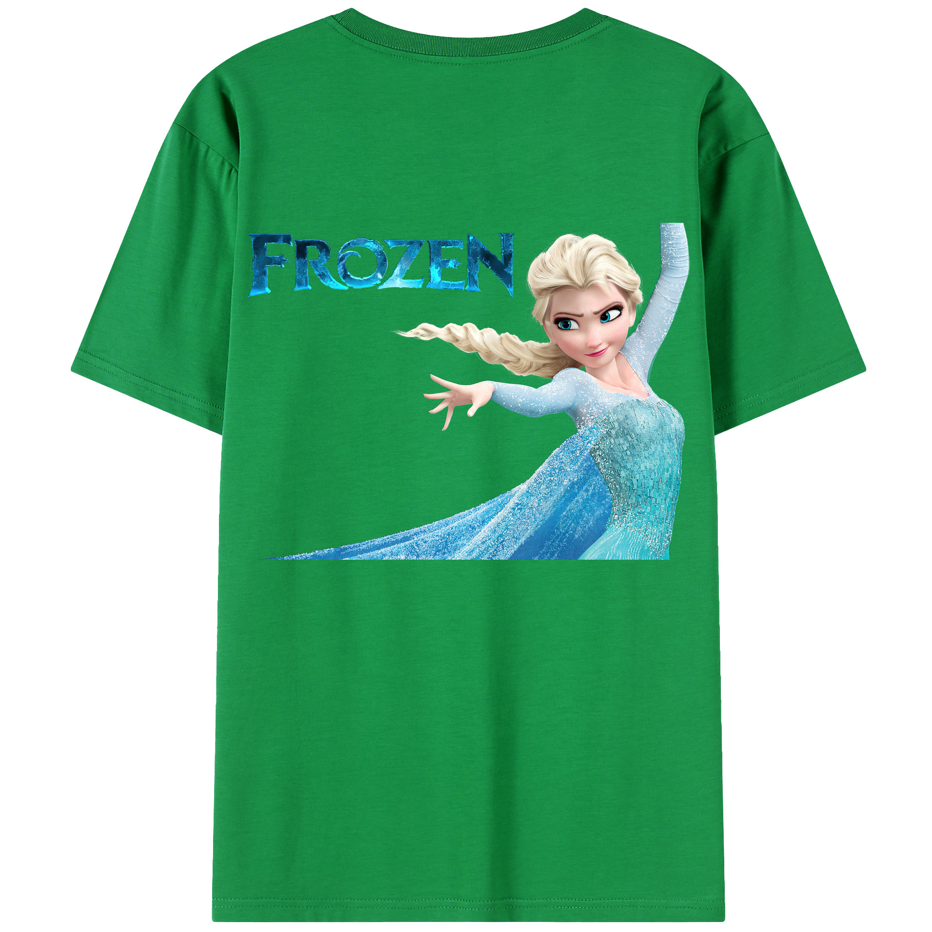 （画像用） アナと雪の女王 アンナ エルサ Frozen Anna Elsa 綿100％ メンズ半袖Tシャツ（バックプリント） 通気性