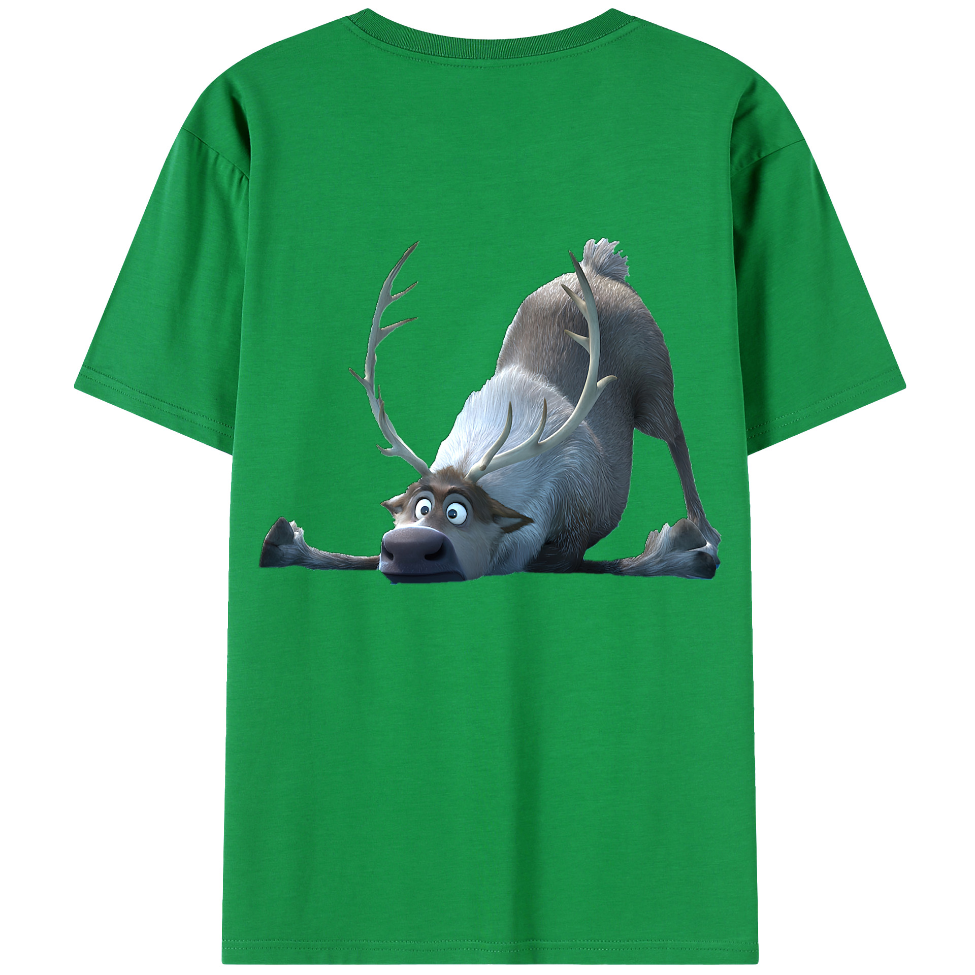 （画像用） アナと雪の女王 アンナ エルサ Frozen Anna Elsa 綿100％ メンズ半袖Tシャツ（バックプリント） 通気性