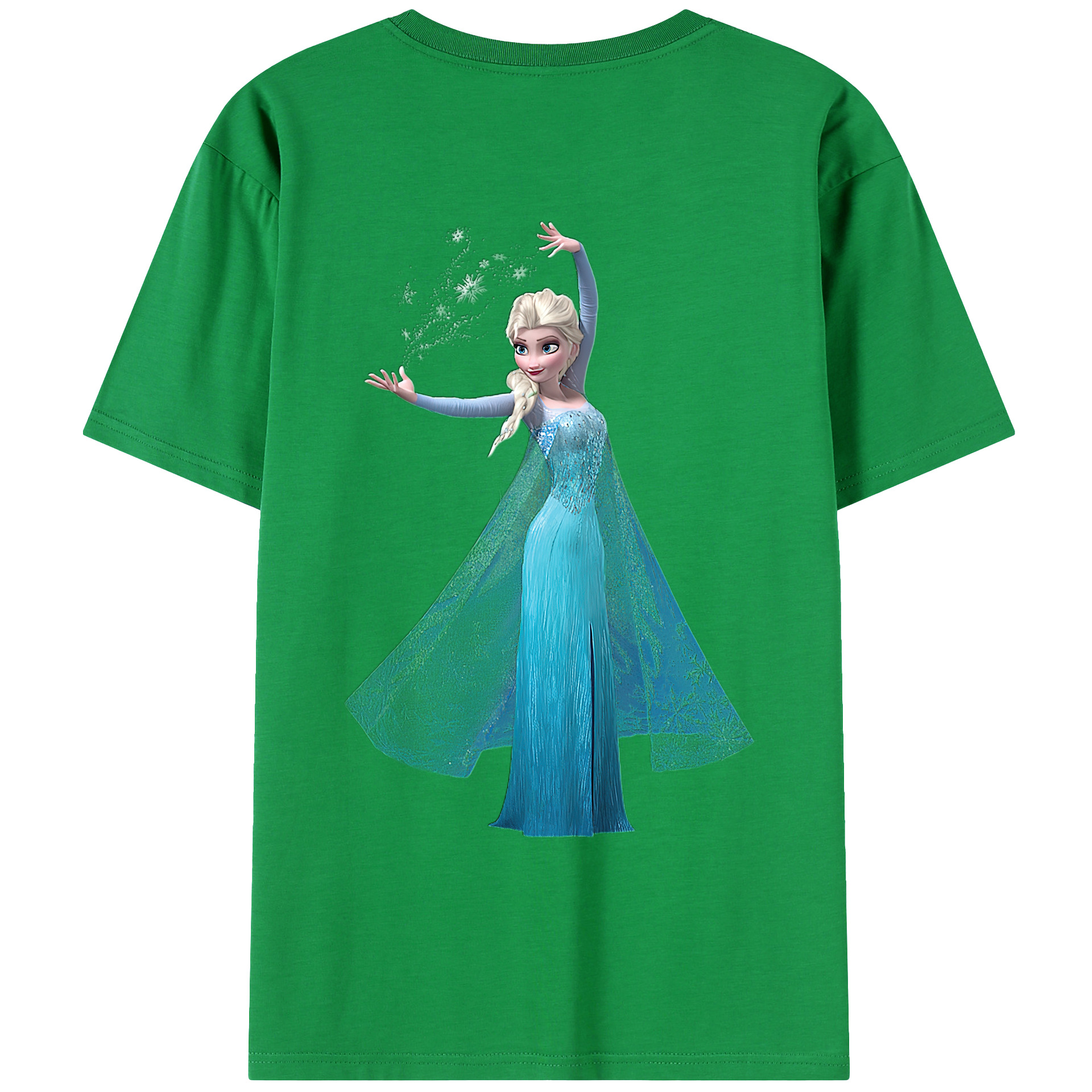 （画像用） アナと雪の女王 アンナ エルサ Frozen Anna Elsa 綿100％ メンズ半袖Tシャツ（バックプリント） 通気性