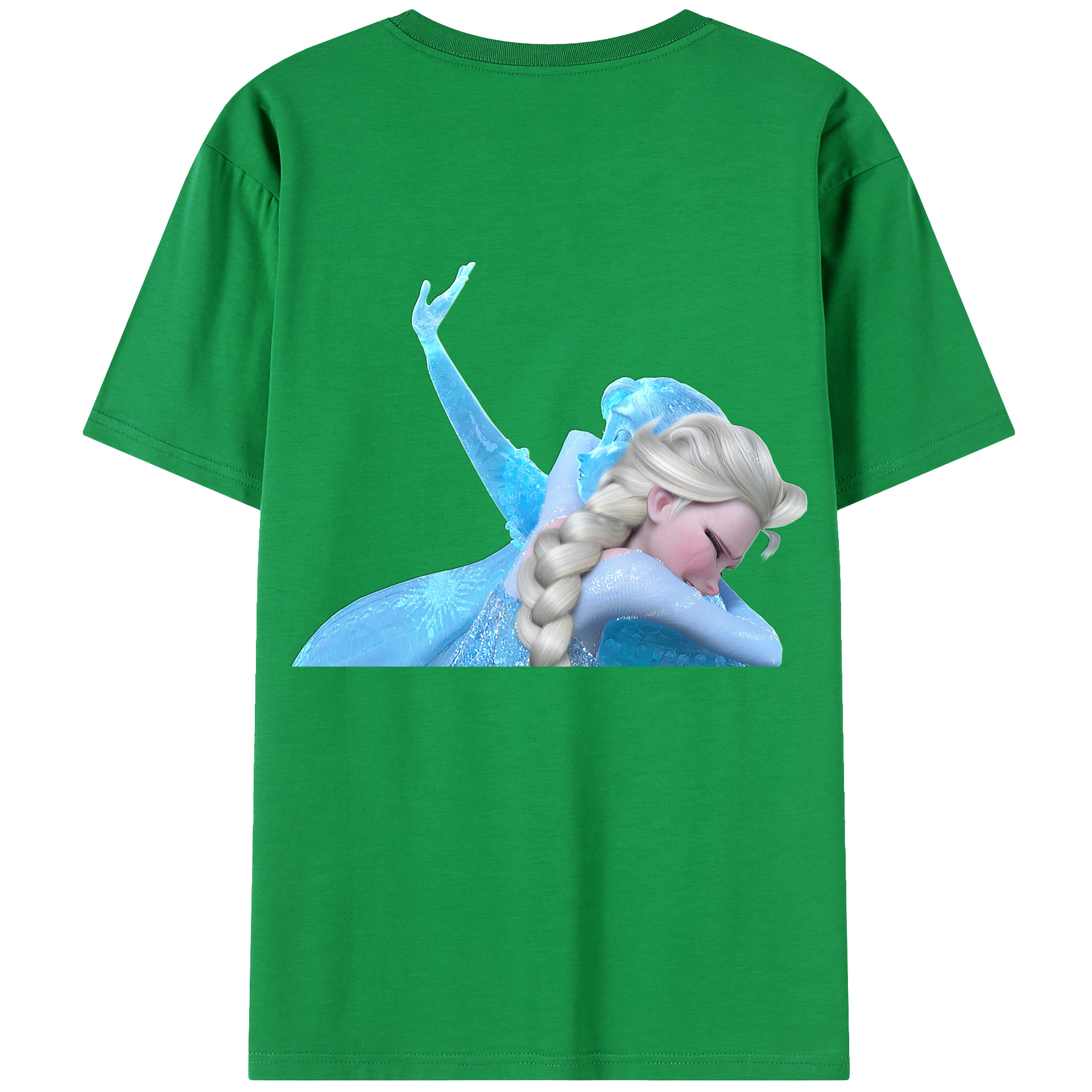 （画像用） アナと雪の女王 アンナ エルサ Frozen Anna Elsa 綿100％ メンズ半袖Tシャツ（バックプリント） 通気性